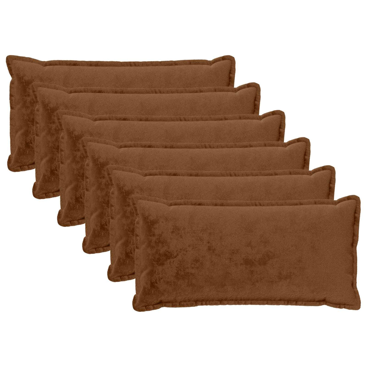 Κάλυμμα Μαξιλαριού 6 τμχ. HOUTEN Ανοιχτό καφέ 40 x 80 cm Φανέλα - Pakobazaar