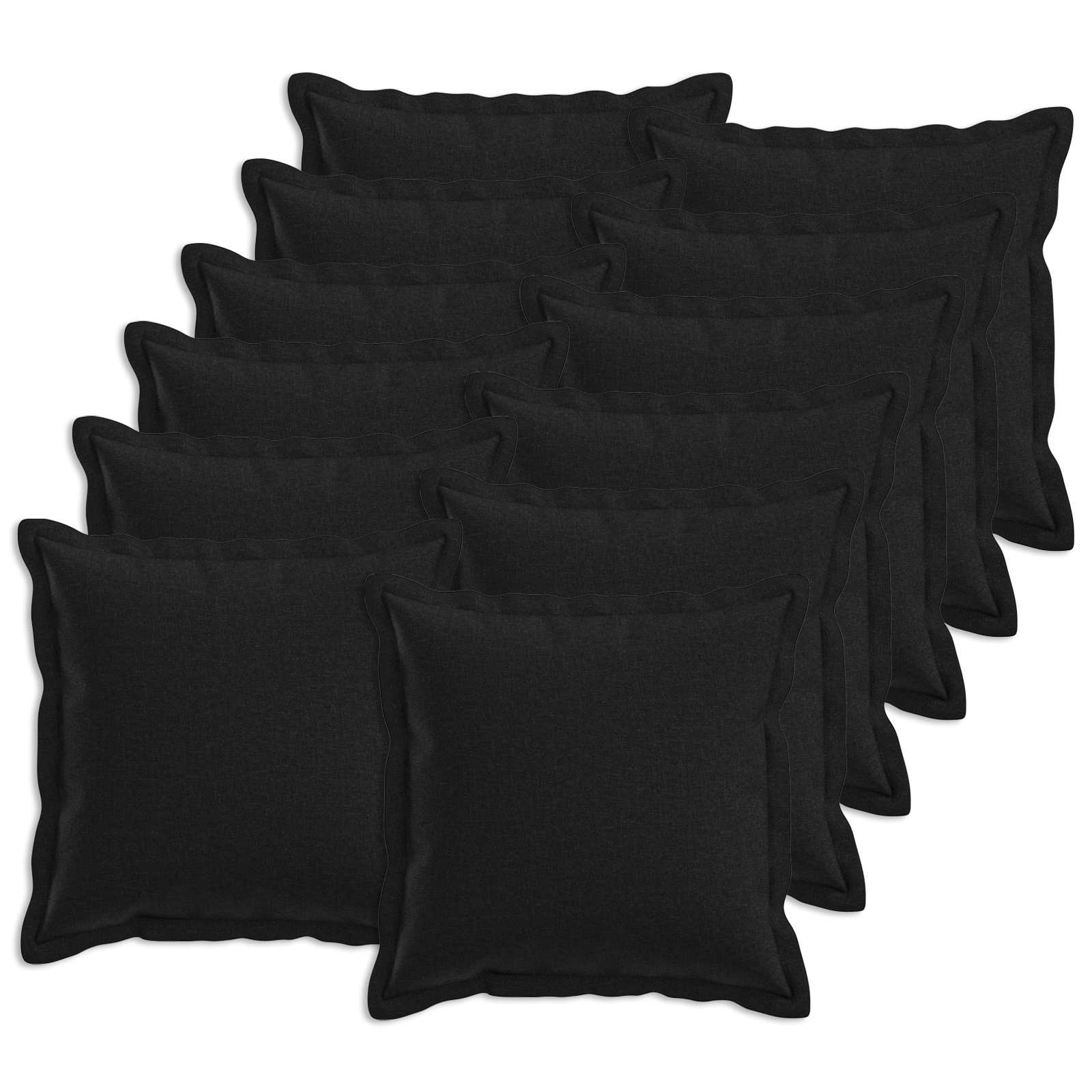 Κάλυμμα Μαξιλαριού 12 pcs HOUTEN Μαύρο 45 x 45 cm Ψεύτικο Λινό