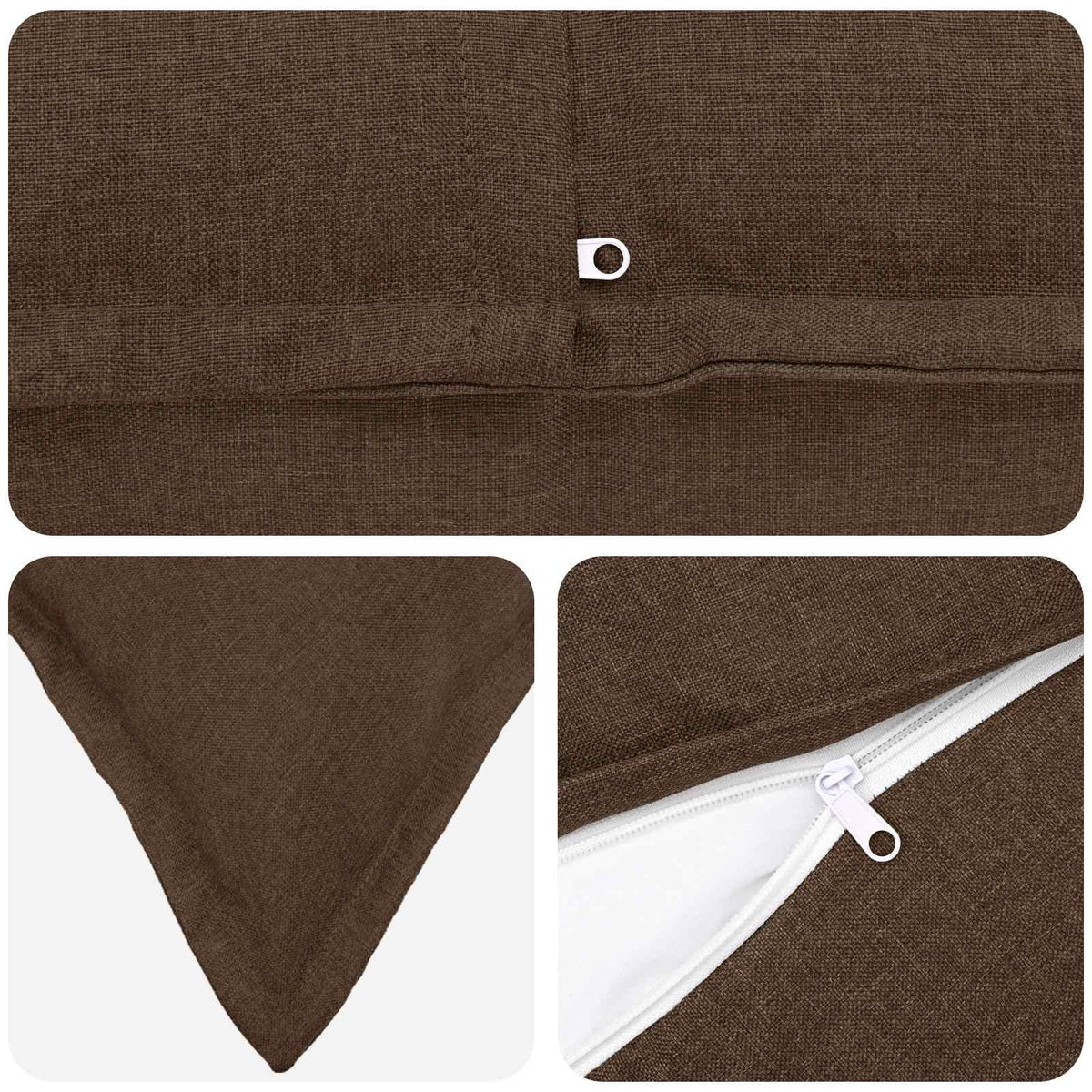 Κάλυμμα Μαξιλαριού 2 pcs HOUTEN Καφέ 45 x 45 cm Ψεύτικο Λινό