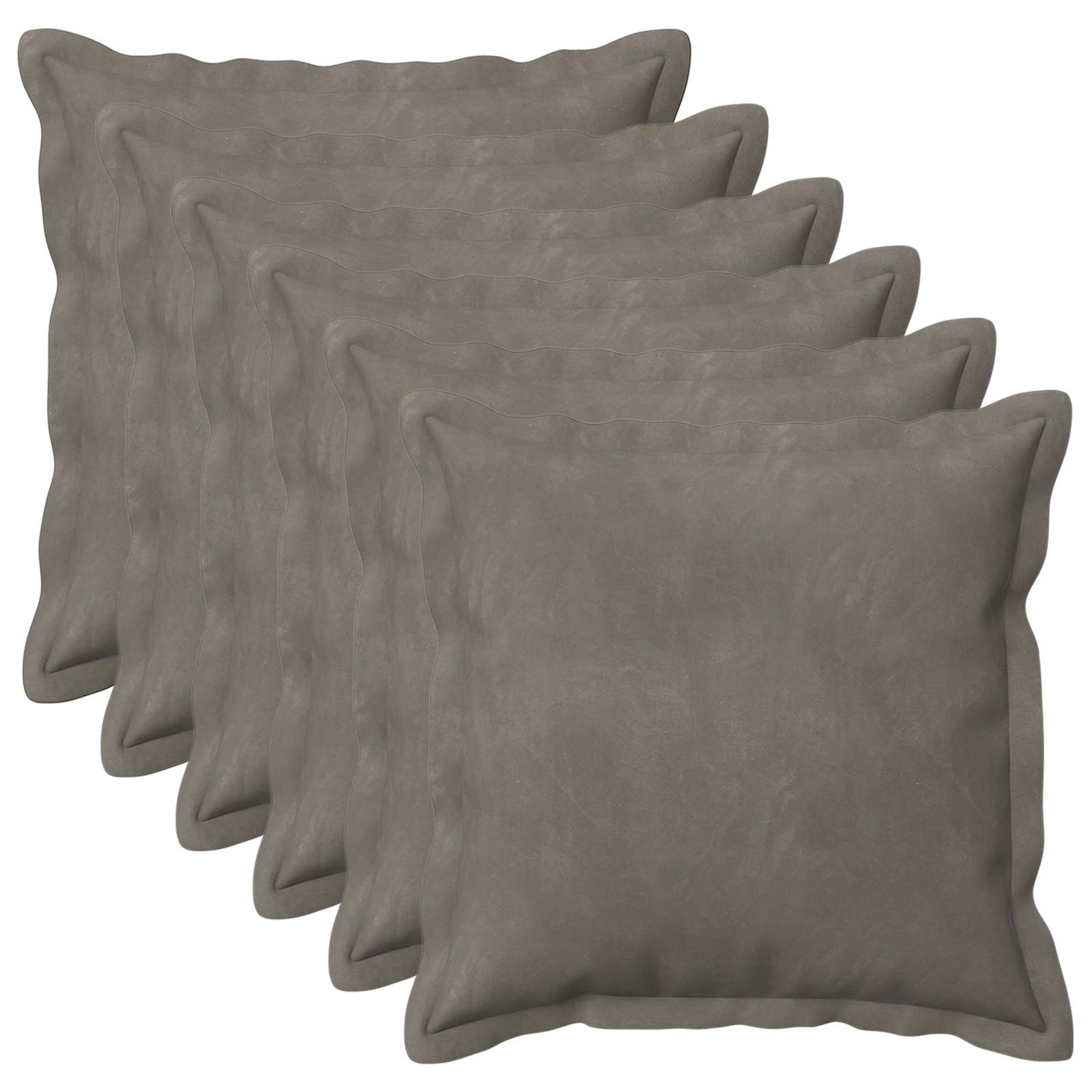 Κάλυμμα Μαξιλαριού 6 pcs HOUTEN Ανοιχτό γκρι 45 x 45 cm Βελούδο