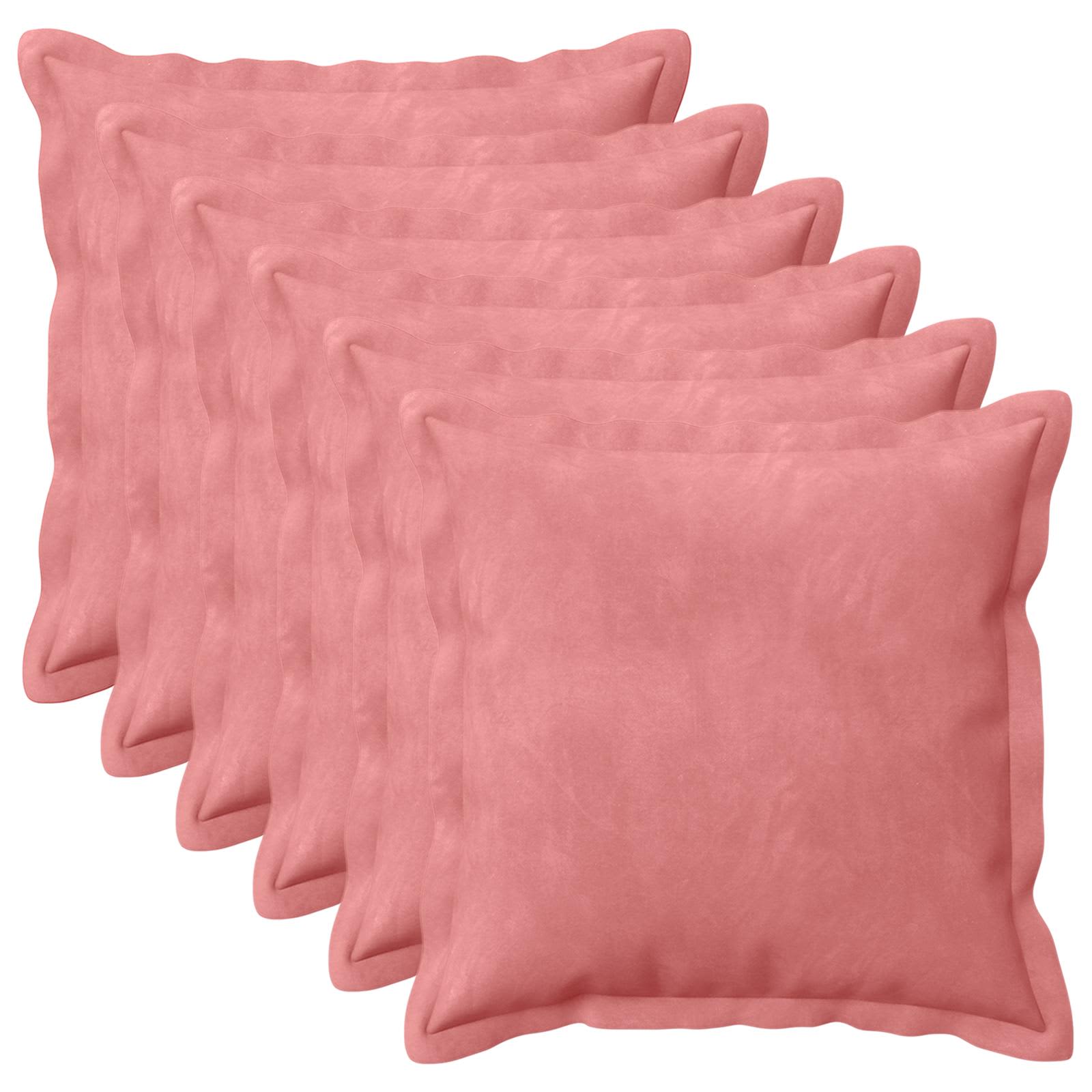 Κάλυμμα Μαξιλαριού 6 pcs HOUTEN Ροζ 45 x 45 cm Βελούδο - Pakobazaar