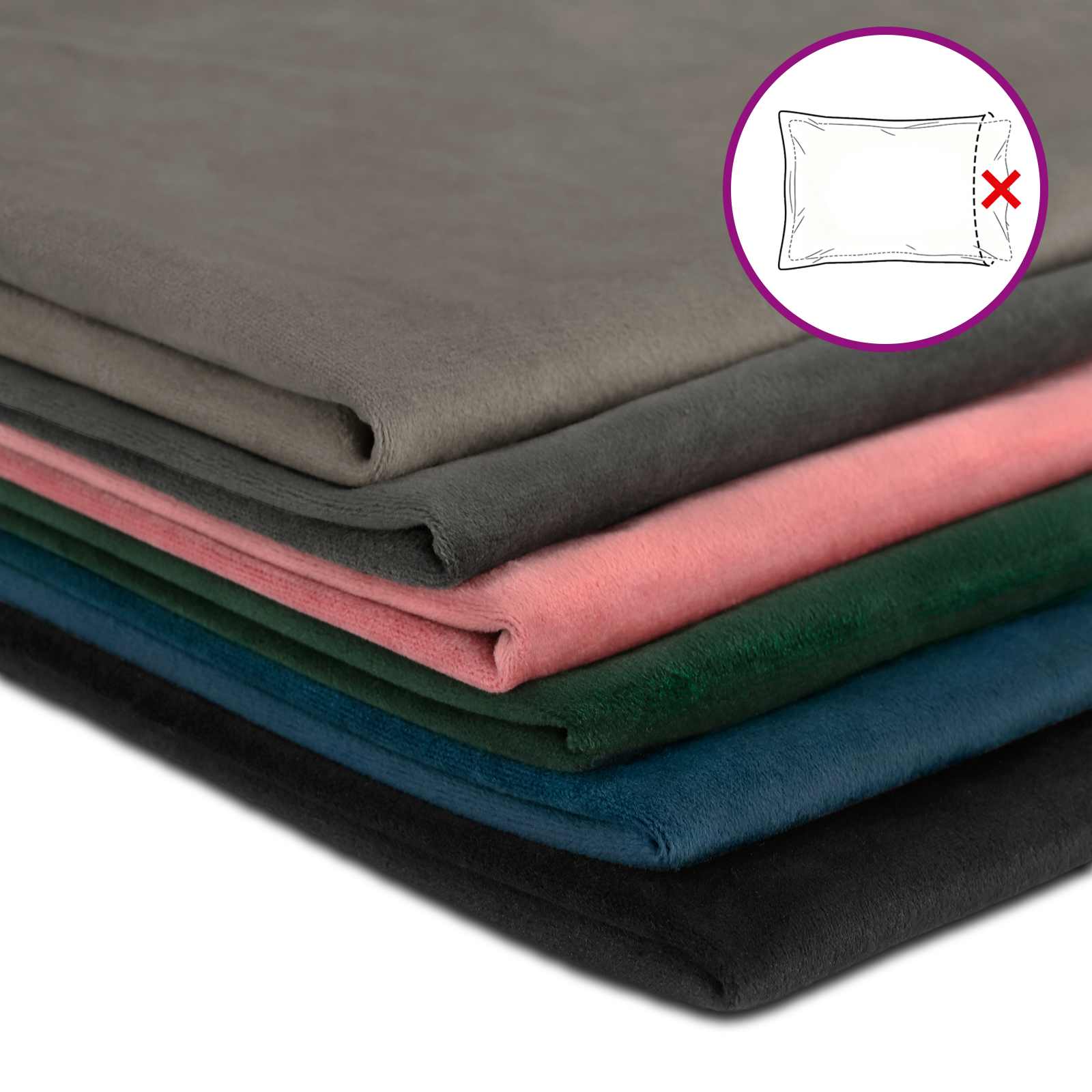 Κάλυμμα Μαξιλαριού 6 pcs HOUTEN Μαύρο 45 x 45 cm Βελούδο - Pakobazaar