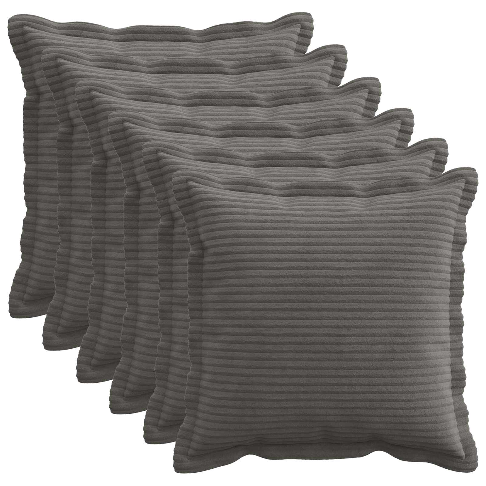 Κάλυμμα Μαξιλαριού 6 τμχ. HOUTEN Σκούρο Γκρι 45 x 45 cm - Pakobazaar