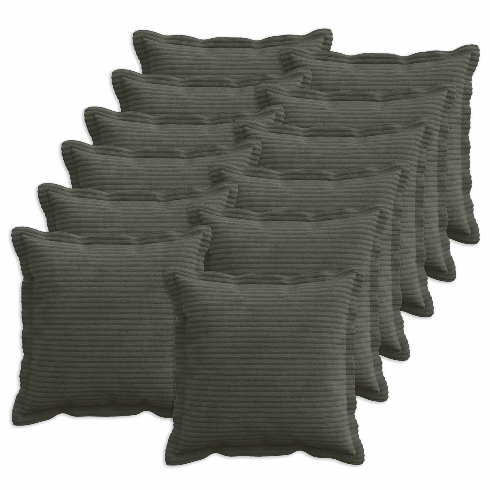 Κάλυμμα Μαξιλαριού 12 τμχ. HOUTEN Ανθρακί 45 x 45 cm κορντουρόι - Pakobazaar