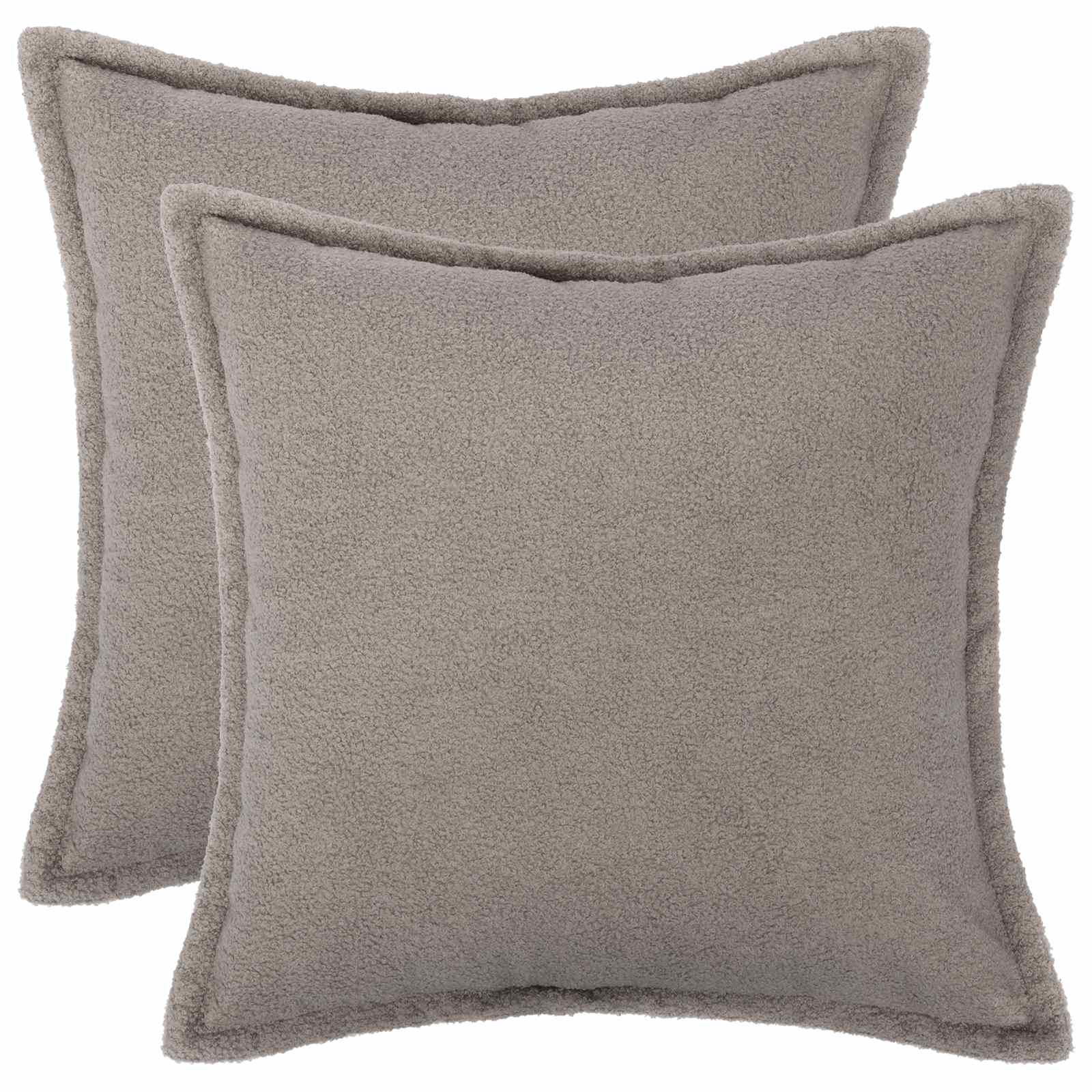 Κάλυμμα Μαξιλαριού 2 pcs HOUTEN Ανοιχτό γκρι 45 x 45 cm Μπουκλέ