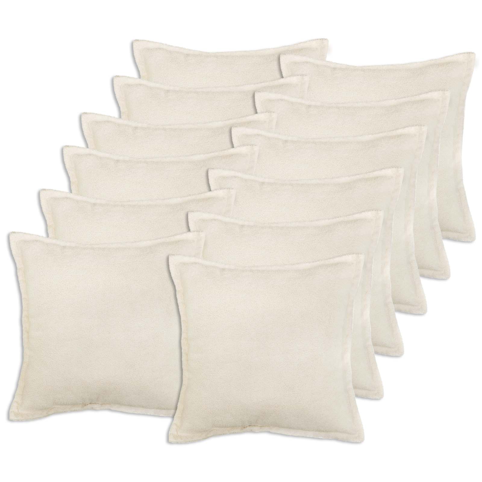 Κάλυμμα Μαξιλαριού 12 pcs HOUTEN Κρεμ 45 x 45 cm Μπουκλέ