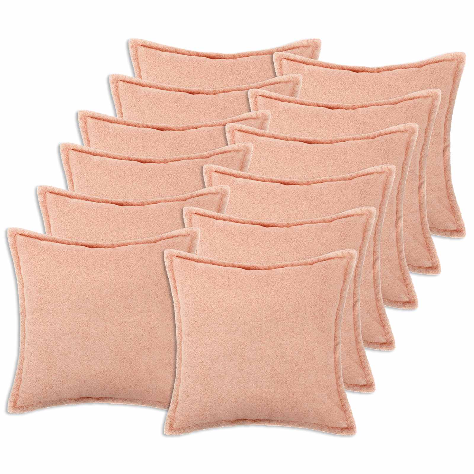 Κάλυμμα Μαξιλαριού 12 pcs HOUTEN Ροζ 45 x 45 cm Μπουκλέ