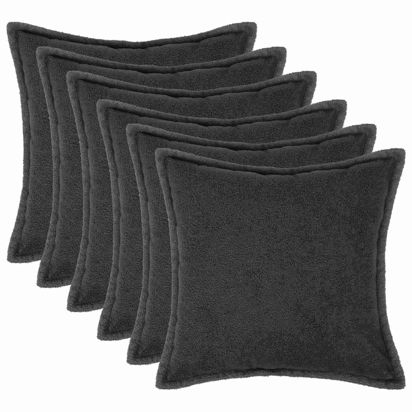 Κάλυμμα Μαξιλαριού 6 pcs HOUTEN Σκούρο Γκρι 45 x 45 cm Μπουκλέ