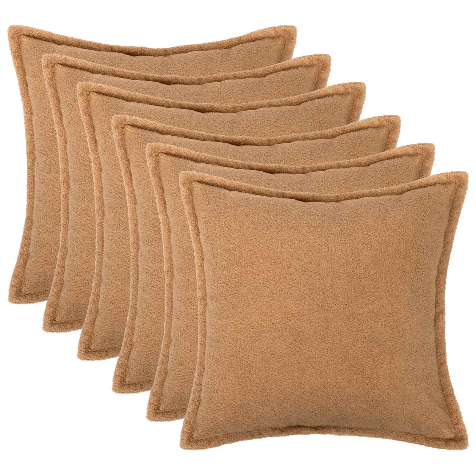 Κάλυμμα Μαξιλαριού 6 pcs HOUTEN Μπεζ 45 x 45 cm Μπουκλέ