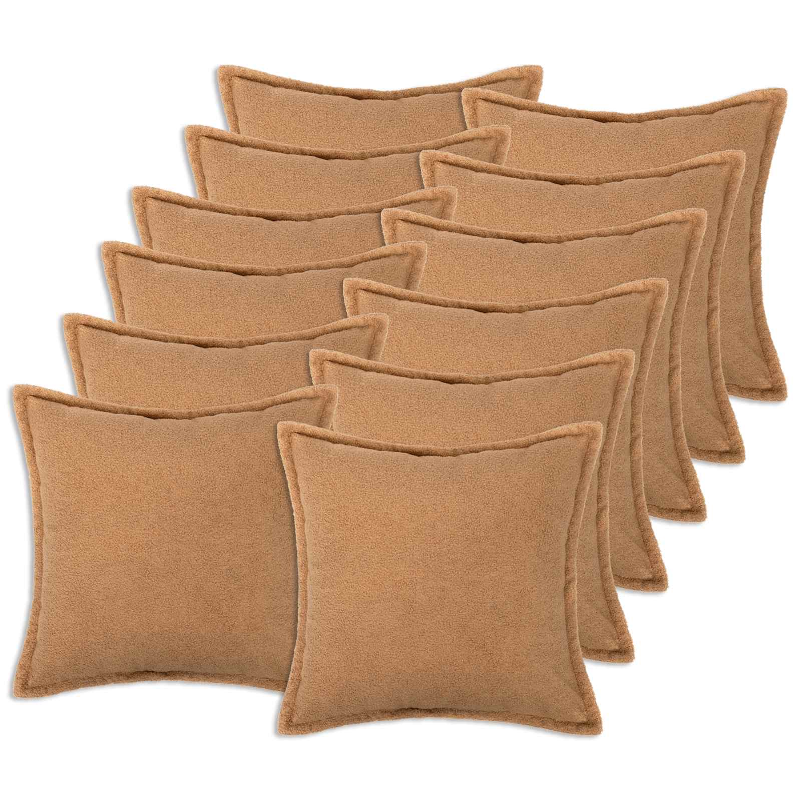 Κάλυμμα Μαξιλαριού 12 pcs HOUTEN Μπεζ 45 x 45 cm Μπουκλέ - Pakobazaar