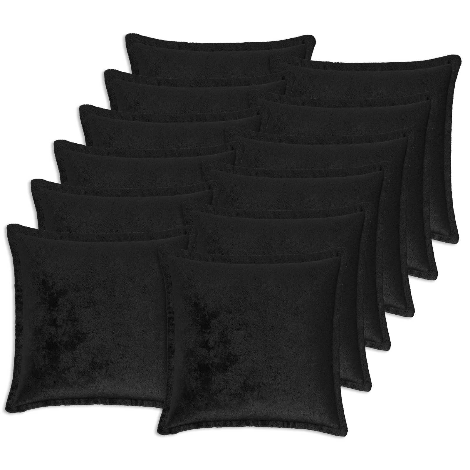 Κάλυμμα Μαξιλαριού 12 pcs HOUTEN Μαύρο 45 x 45 cm Φανέλα - Pakobazaar