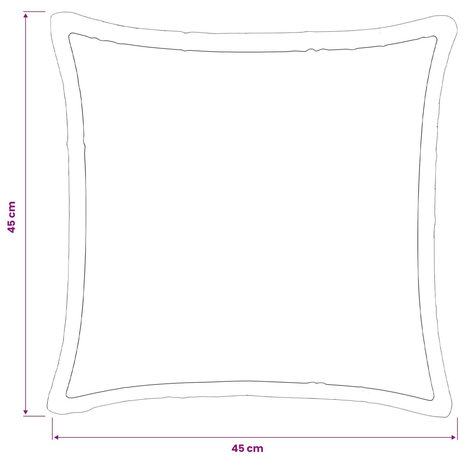 Κάλυμμα Μαξιλαριού 12 pcs HOUTEN Μαύρο 45 x 45 cm Φανέλα - Pakobazaar