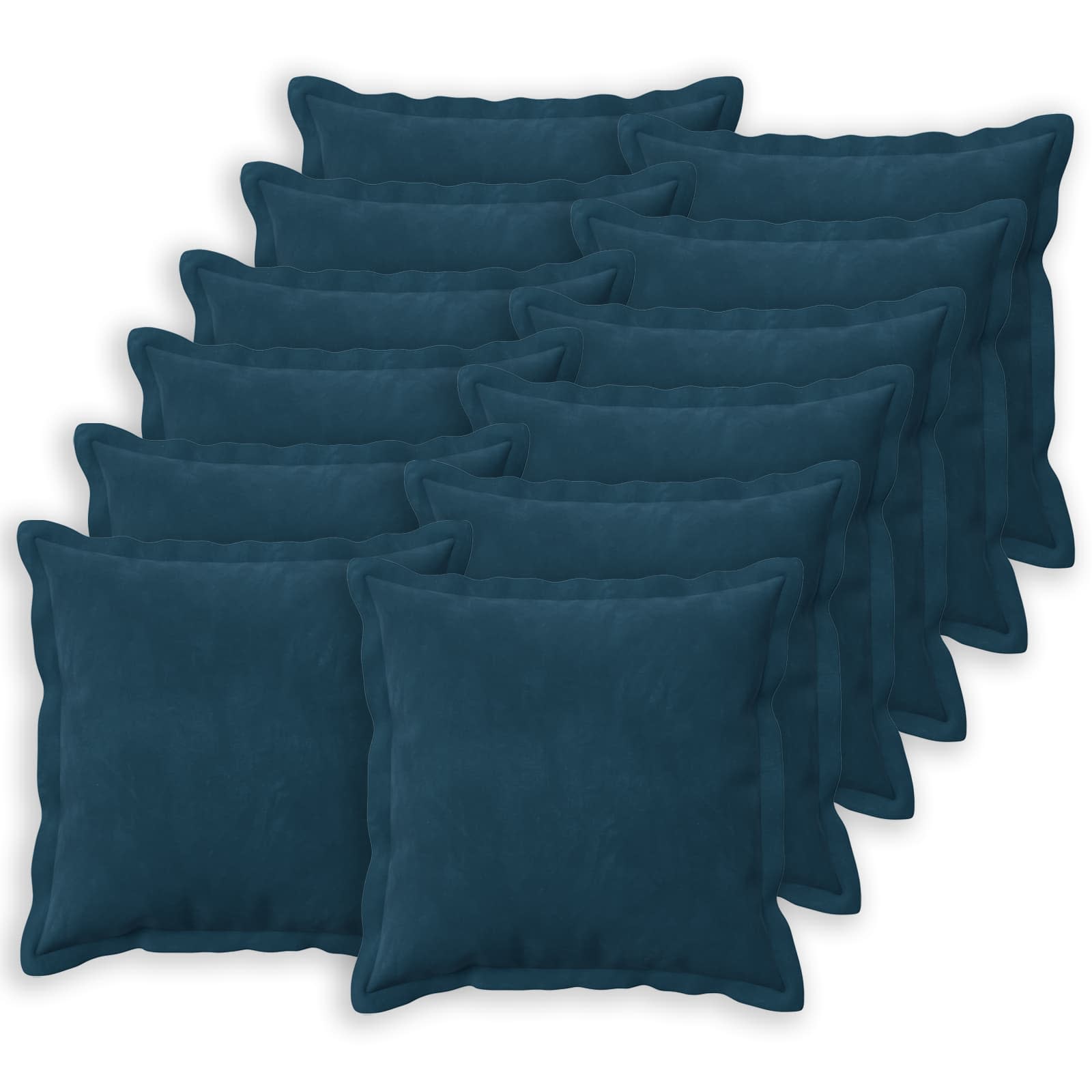 Κάλυμμα Μαξιλαριού 12 pcs HOUTEN Μπλε 50 x 50 cm Βελούδο