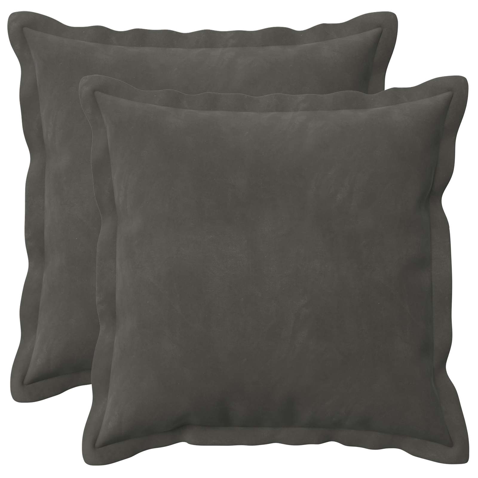Κάλυμμα Μαξιλαριού 2 pcs HOUTEN Σκούρο Γκρι 50 x 50 cm Βελούδο
