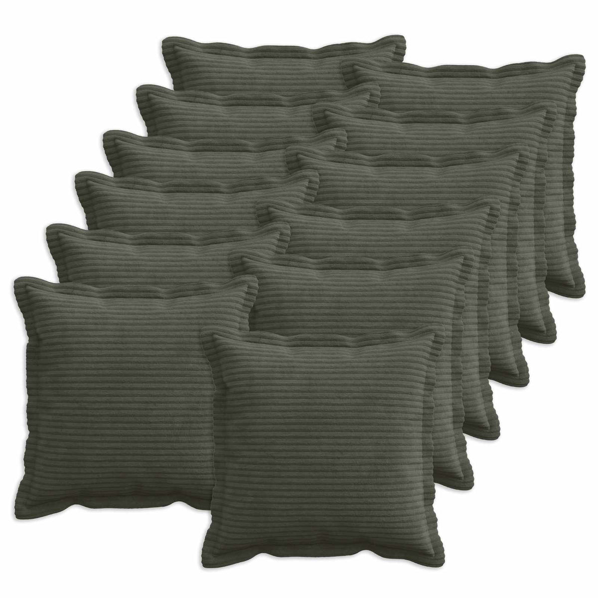 Κάλυμμα Μαξιλαριού 12 τμχ. HOUTEN Ανθρακί 50 x 50 cm κορντουρόι - Pakobazaar