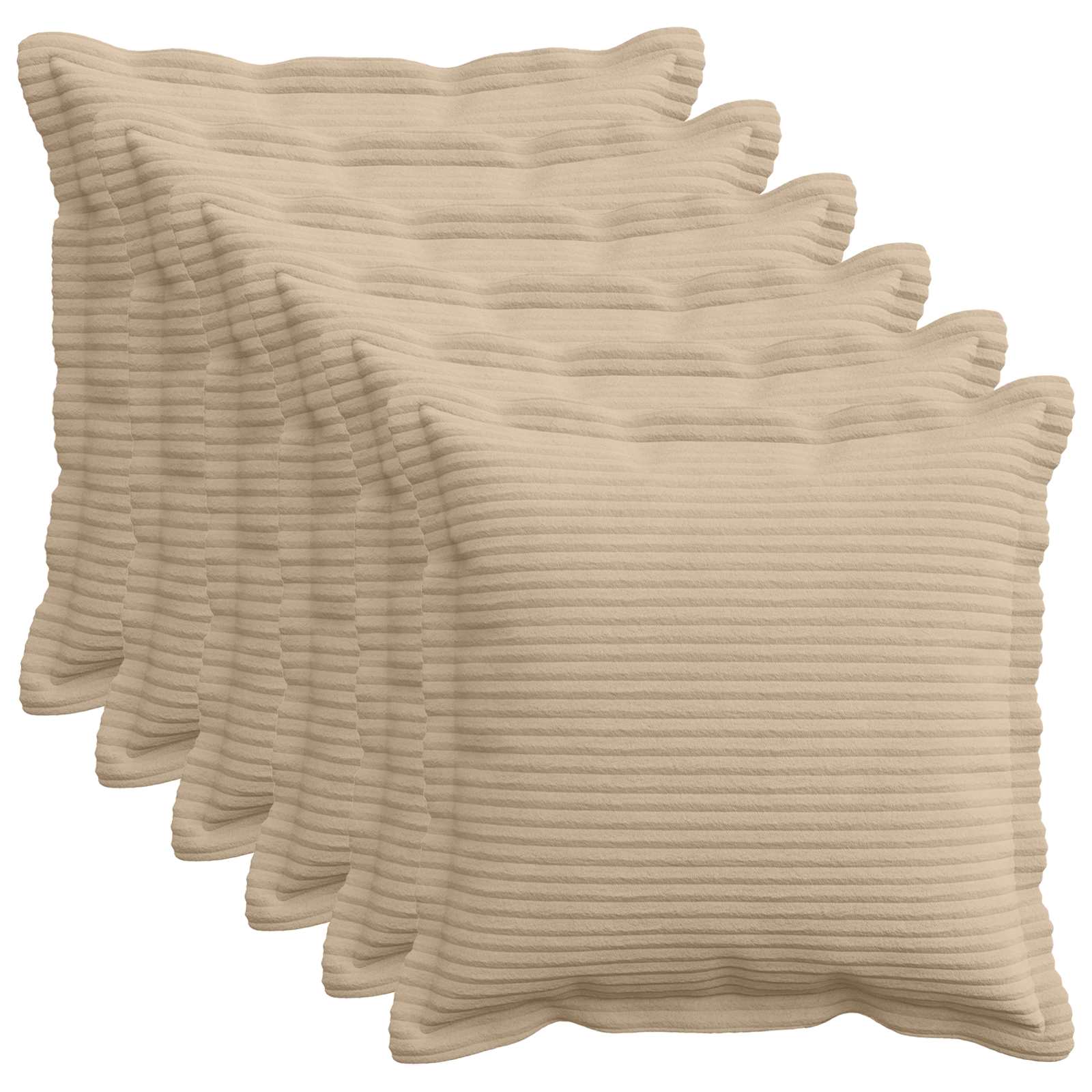Κάλυμμα Μαξιλαριού 6 τμχ. HOUTEN Taupe 50 x 50 cm κορντουρόι