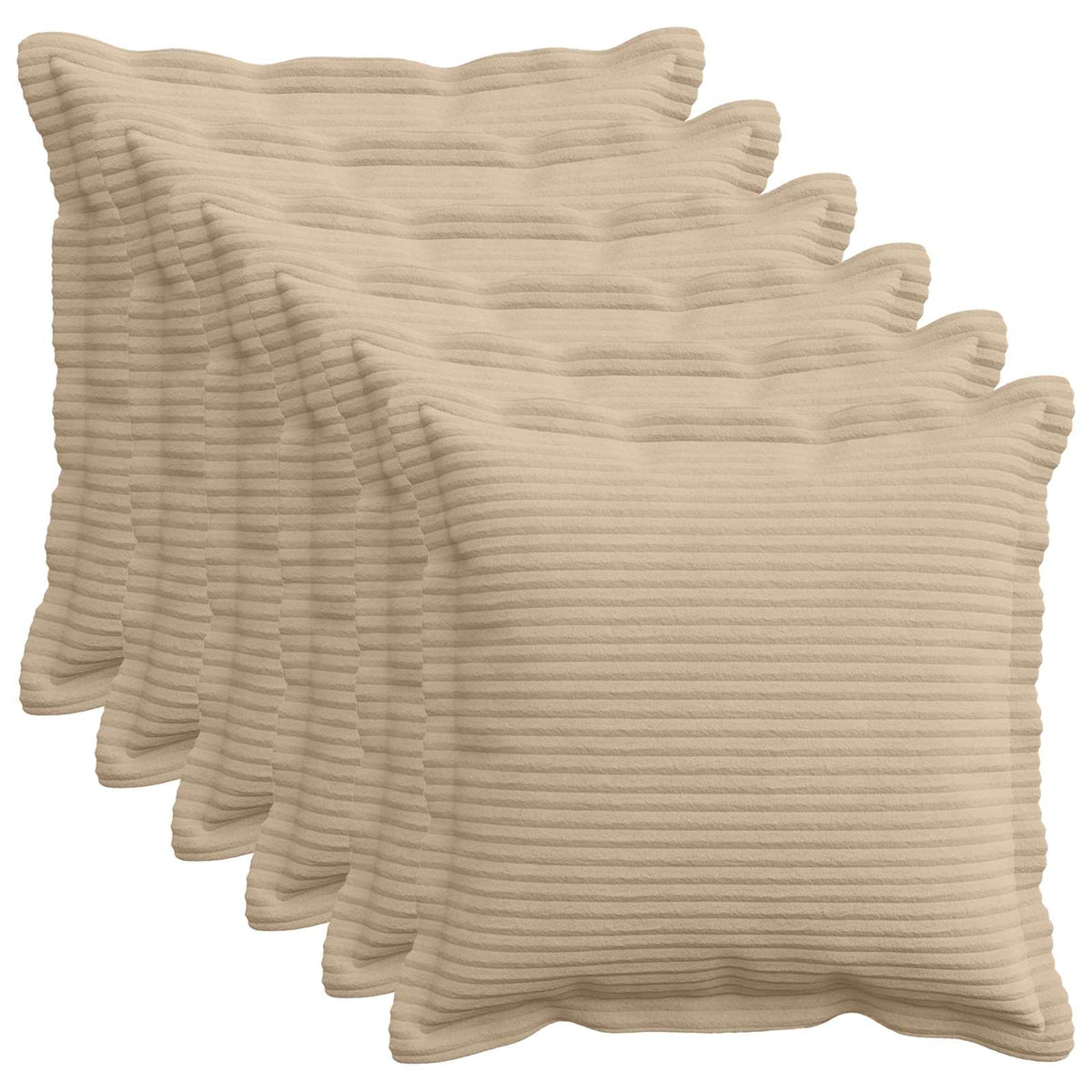 Κάλυμμα Μαξιλαριού 6 τμχ. HOUTEN Taupe 50 x 50 cm κορντουρόι