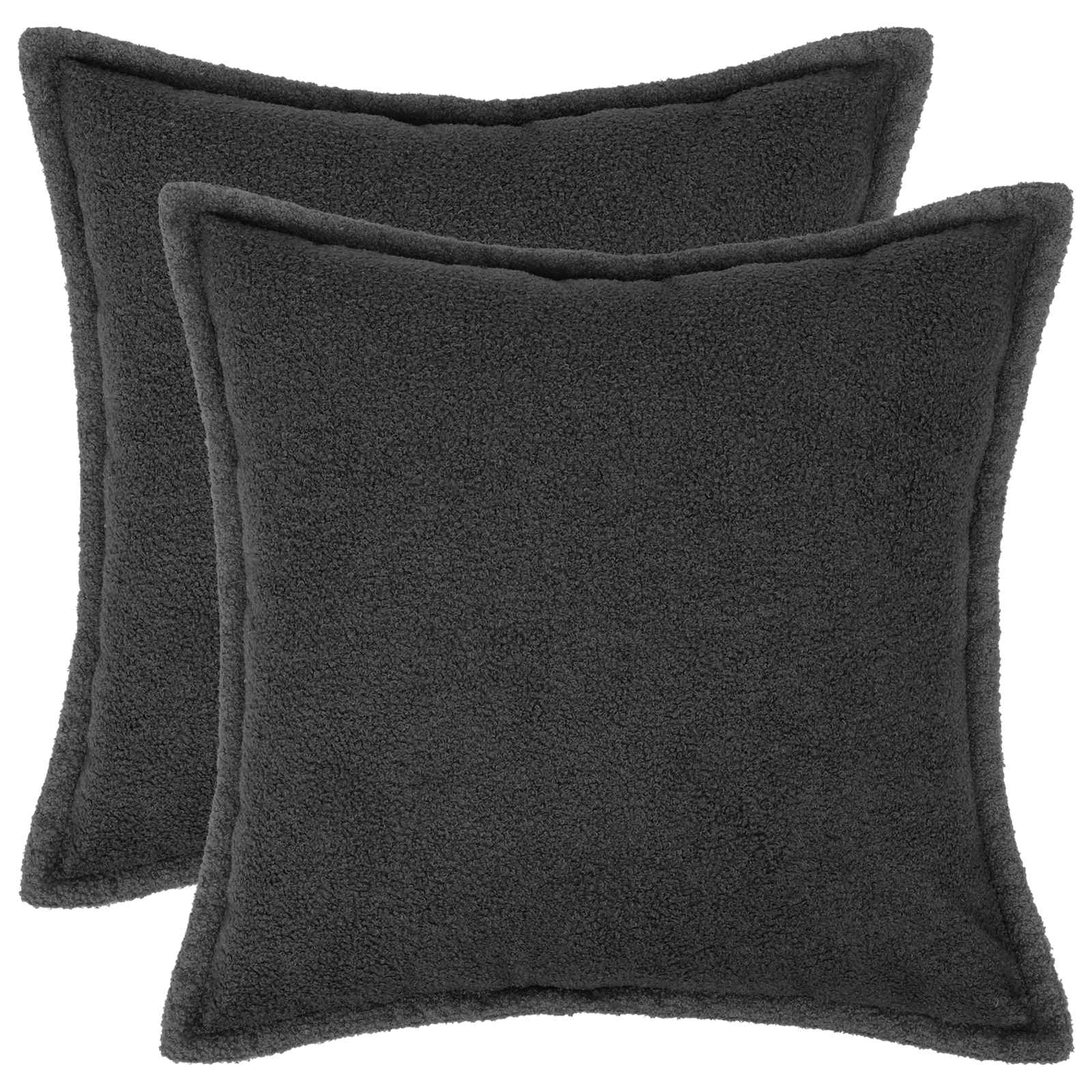 Κάλυμμα Μαξιλαριού 2 pcs HOUTEN Σκούρο Γκρι 50 x 50 cm Μπουκλέ