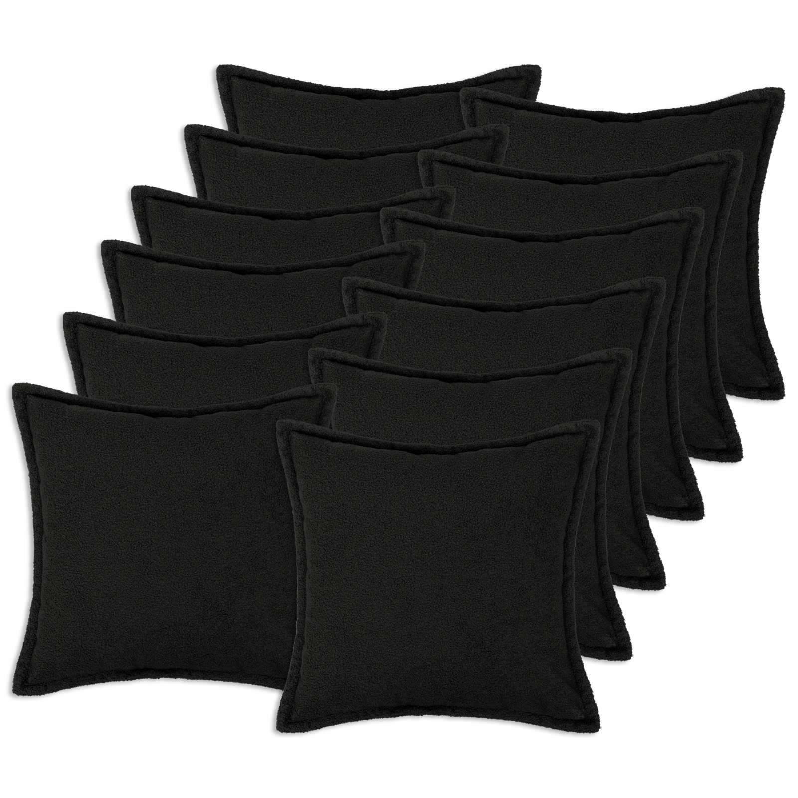 Κάλυμμα Μαξιλαριού 12 pcs HOUTEN Μαύρο 50 x 50 cm Μπουκλέ