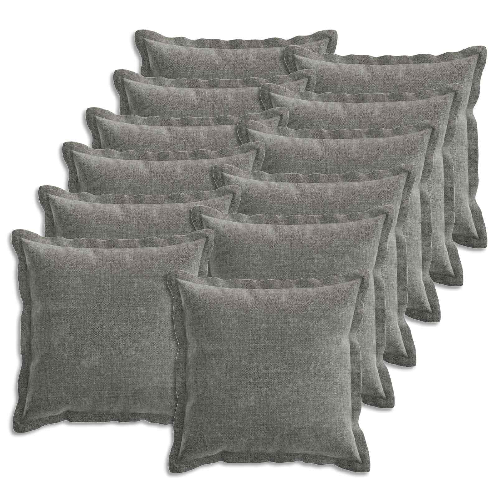 Κάλυμμα Μαξιλαριού 12 pcs HOUTEN Σκούρο Γκρι 50 x 50 cm - Pakobazaar