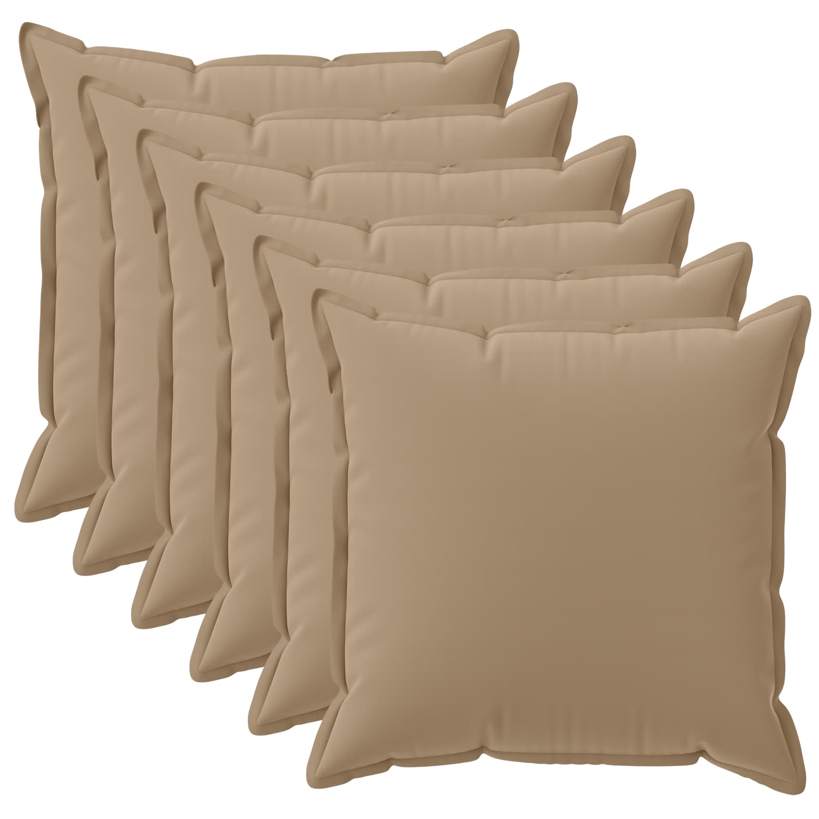 Κάλυμμα Μαξιλαριού 6 τμχ. HOUTEN Taupe 50 x 50 cm Πολυεστέρας