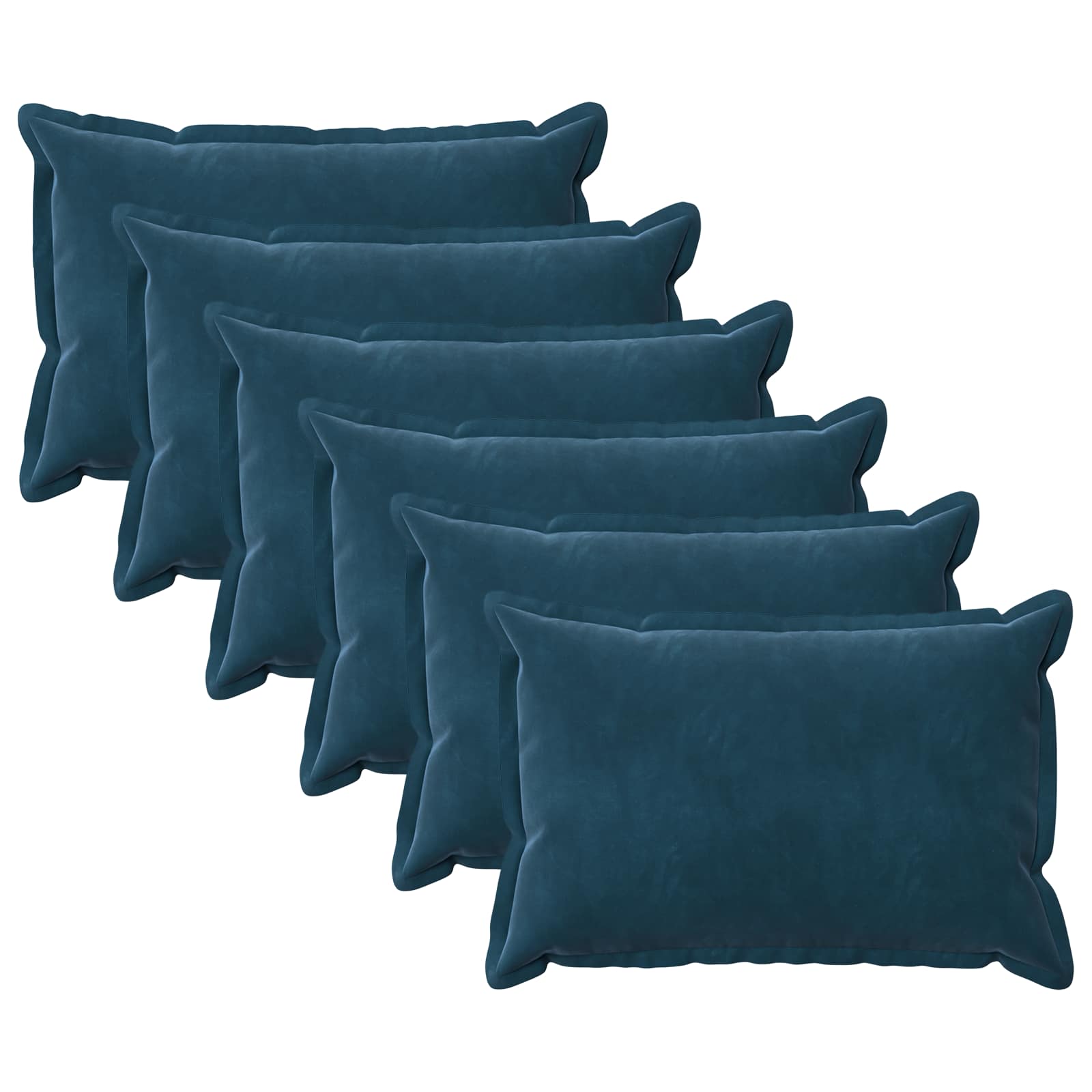 Κάλυμμα Μαξιλαριού 6 pcs HOUTEN Μπλε 50 x 70 cm Βελούδο