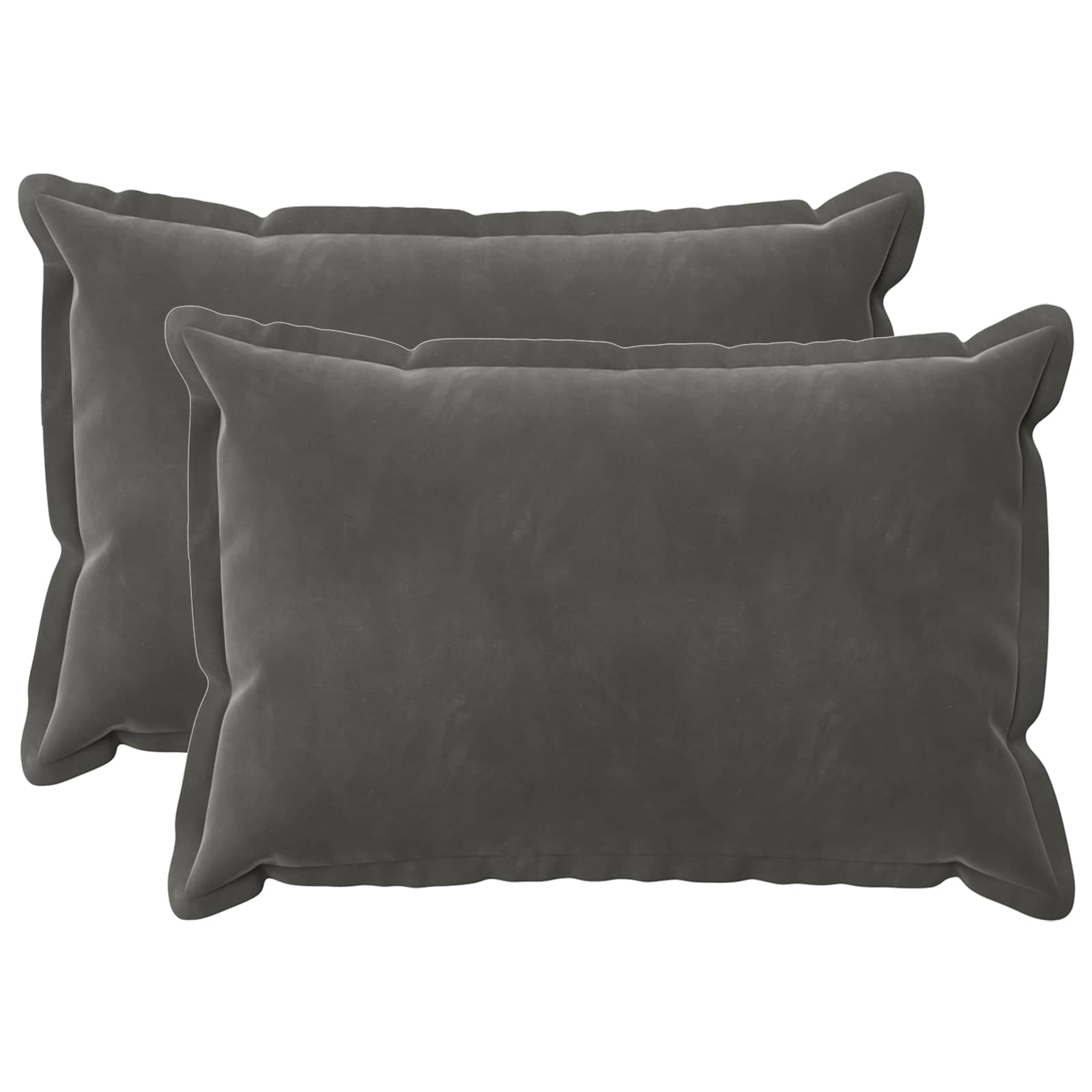 Κάλυμμα Μαξιλαριού 2 pcs HOUTEN Σκούρο Γκρι 50 x 70 cm Βελούδο