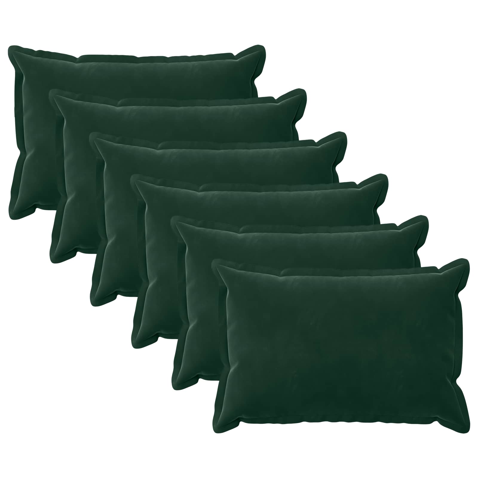 Κάλυμμα Μαξιλαριού 6 pcs HOUTEN Σκούρο Πράσινο 50 x 70 cm - Pakobazaar