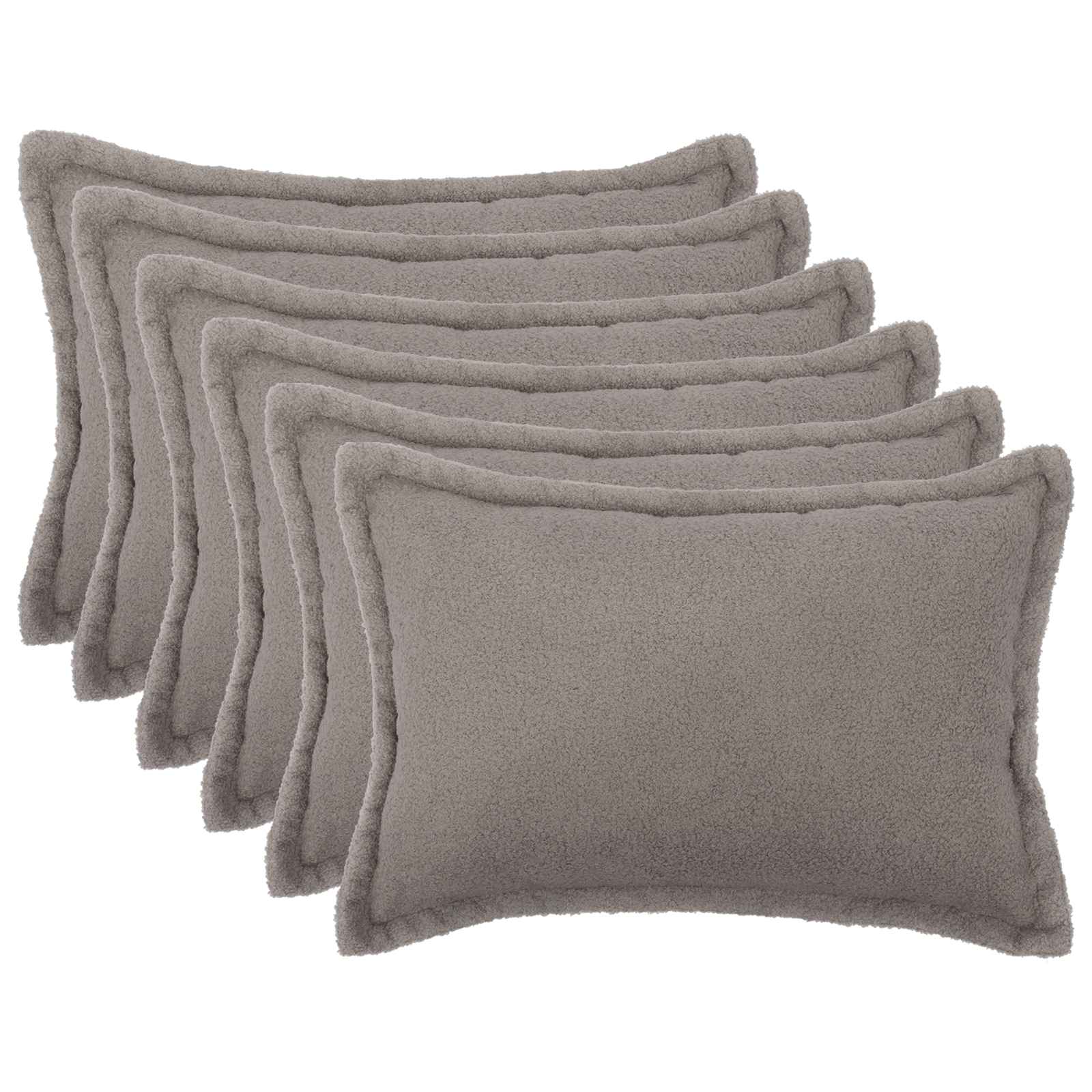 Κάλυμμα Μαξιλαριού 6 pcs HOUTEN Ανοιχτό γκρι 50 x 70 cm Μπουκλέ