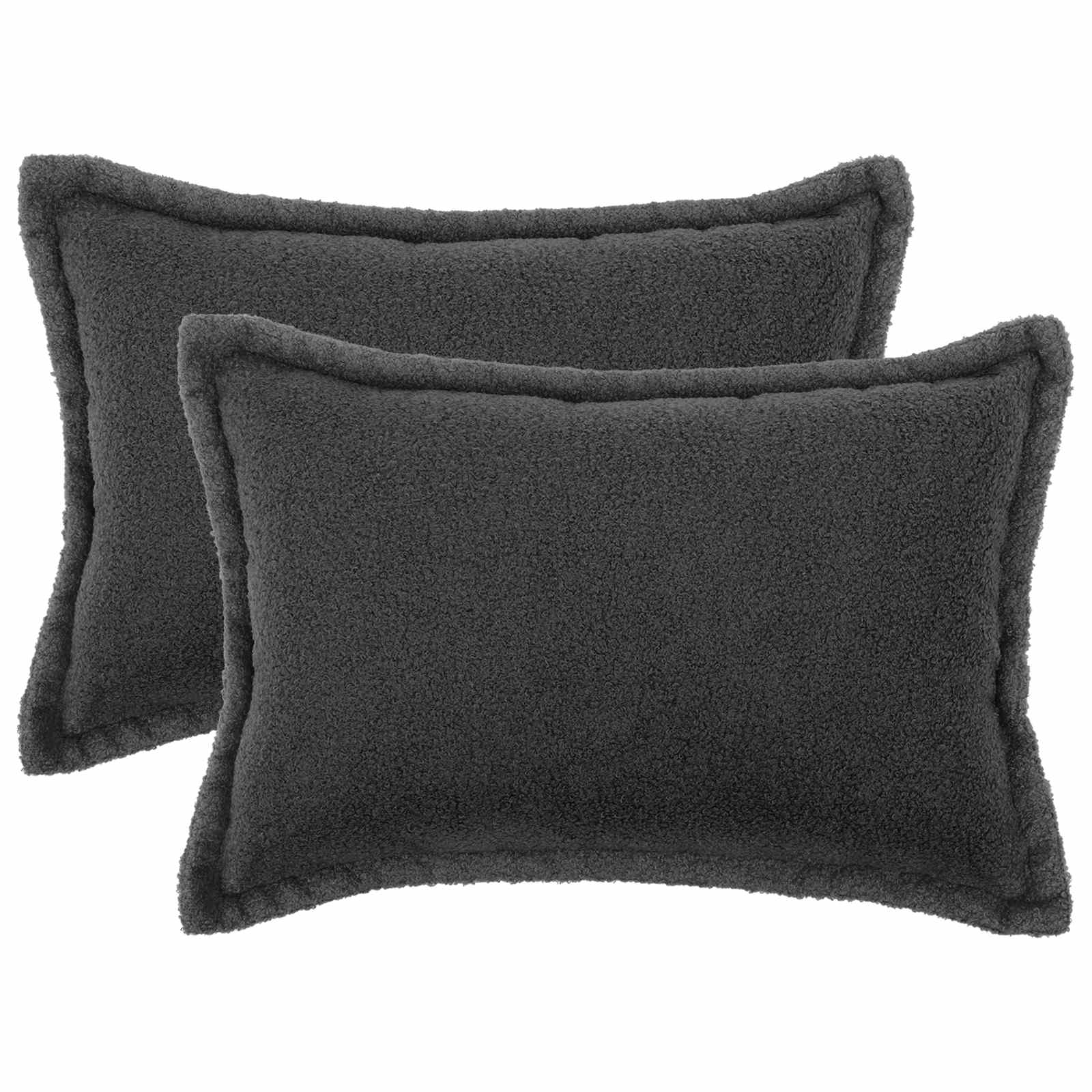 Κάλυμμα Μαξιλαριού 2 pcs HOUTEN Σκούρο Γκρι 50 x 70 cm Μπουκλέ