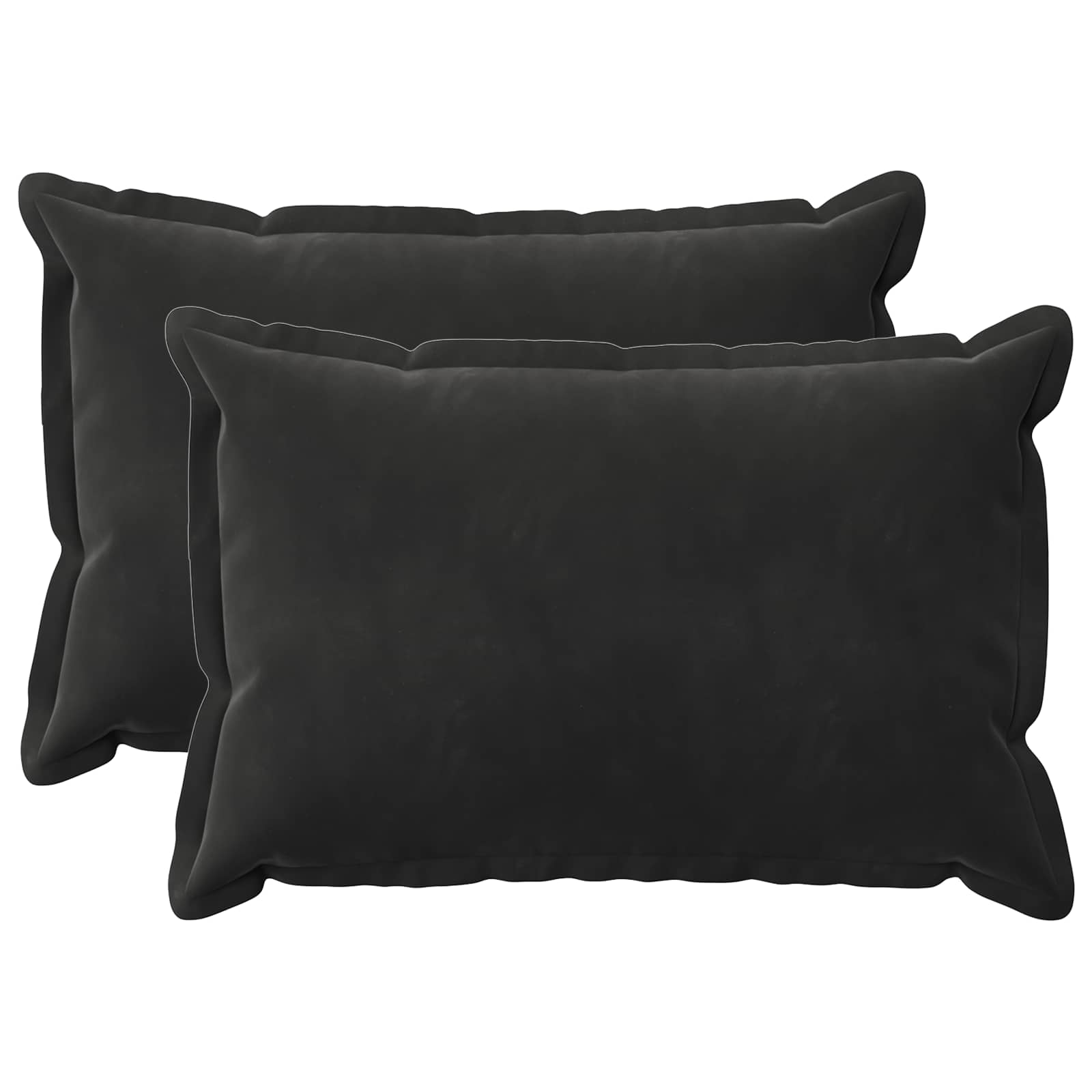 Κάλυμμα Μαξιλαριού 2 pcs HOUTEN Μαύρο 50 x 75 cm Βελούδο - Pakobazaar