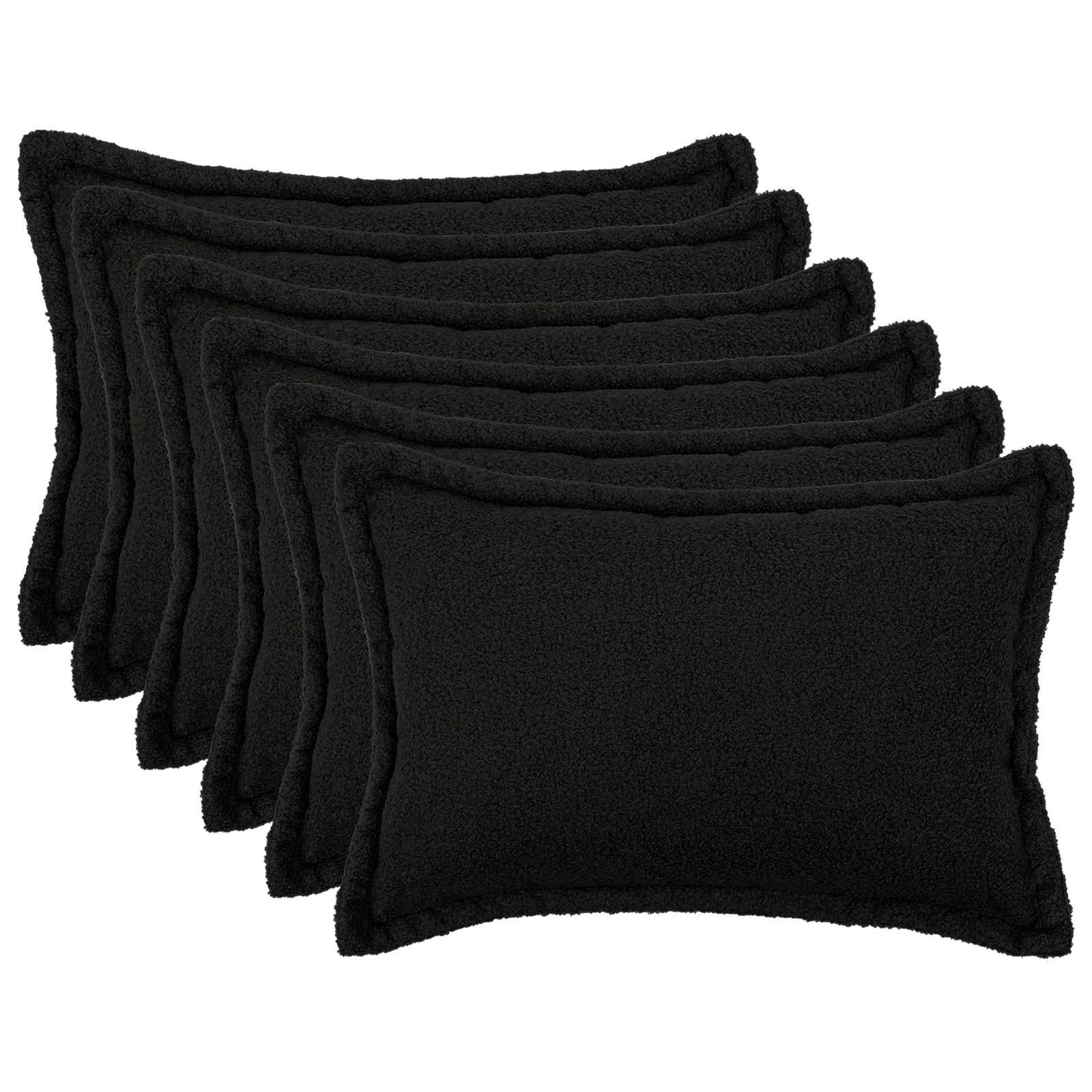 Κάλυμμα Μαξιλαριού 6 pcs HOUTEN Μαύρο 50 x 75 cm Μπουκλέ