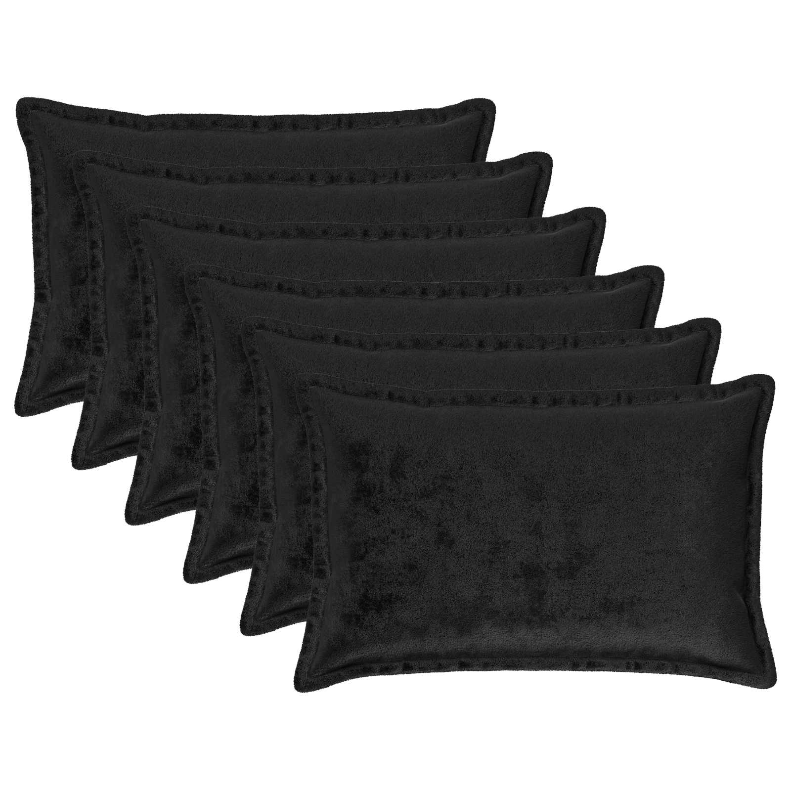 Κάλυμμα Μαξιλαριού 6 pcs HOUTEN Μαύρο 50 x 75 cm Φανέλα
