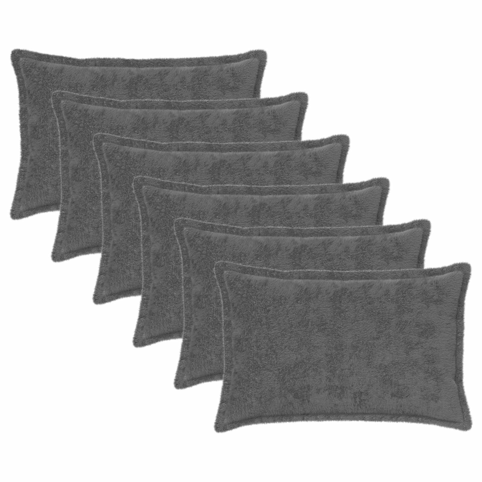 Κάλυμμα Μαξιλαριού 6 τμχ. HOUTEN Σκούρο Γκρι 50 x 75 cm - Pakobazaar