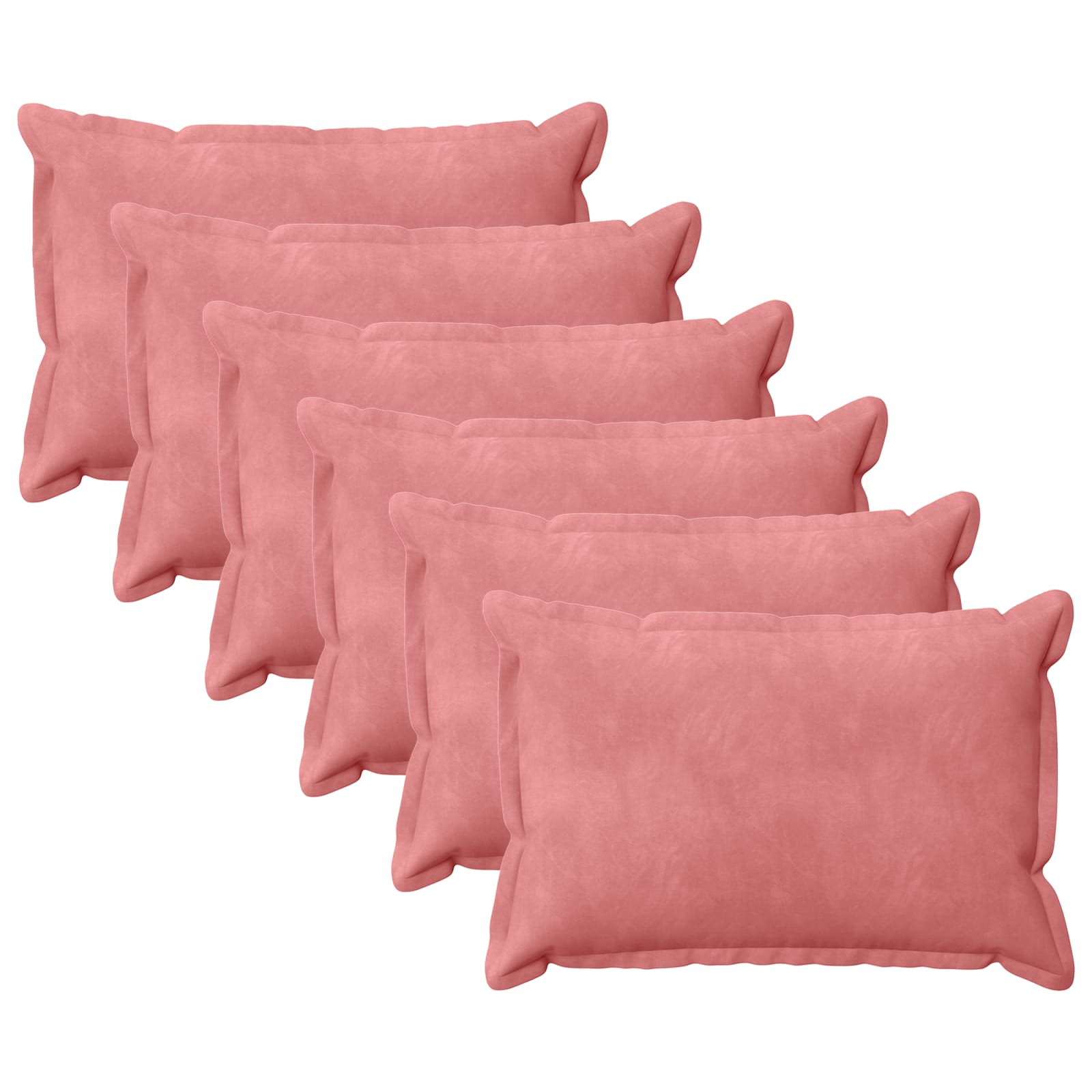 Κάλυμμα Μαξιλαριού 6 pcs HOUTEN Ροζ 50 x 80 cm Βελούδο - Pakobazaar