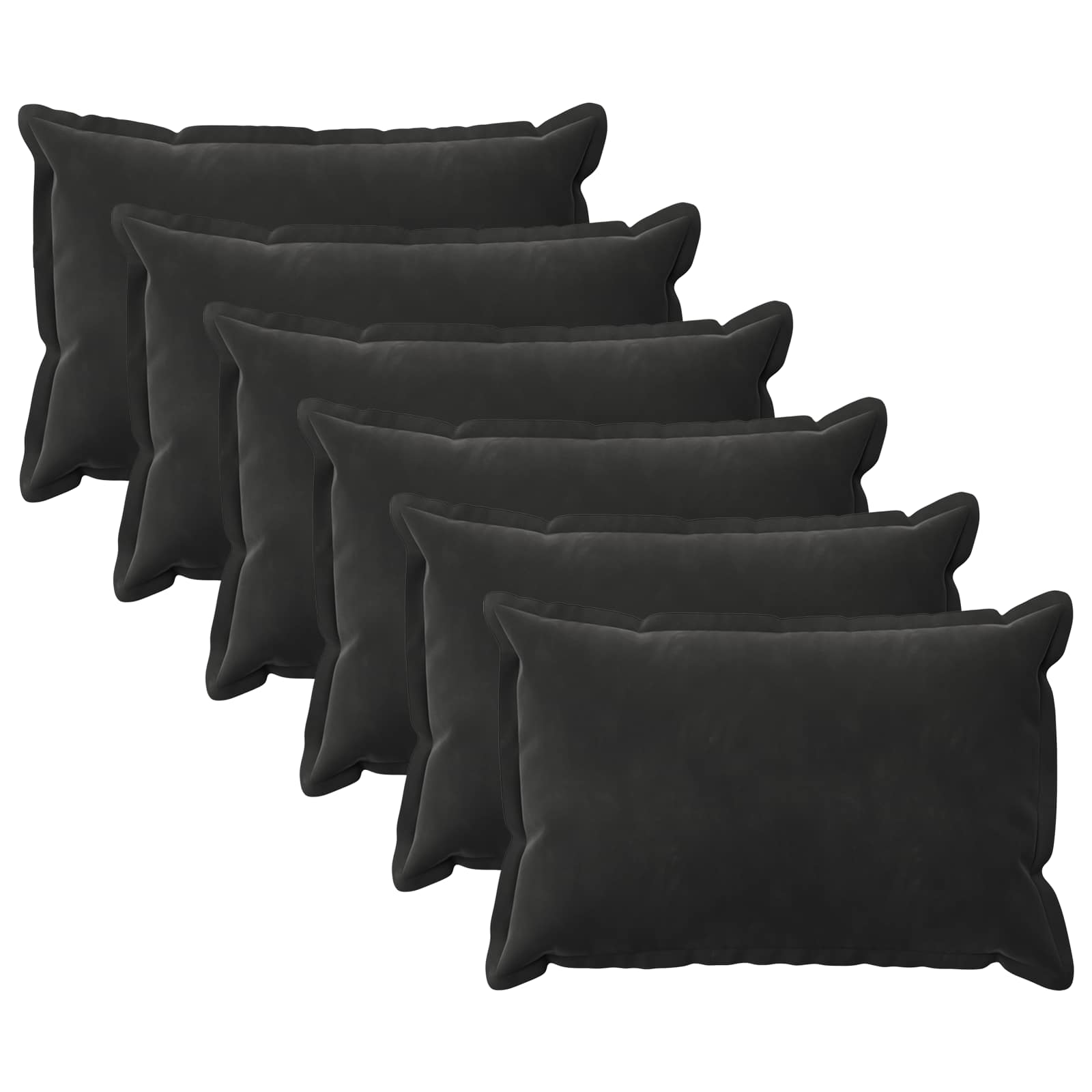 Κάλυμμα Μαξιλαριού 6 pcs HOUTEN Μαύρο 50 x 80 cm Βελούδο