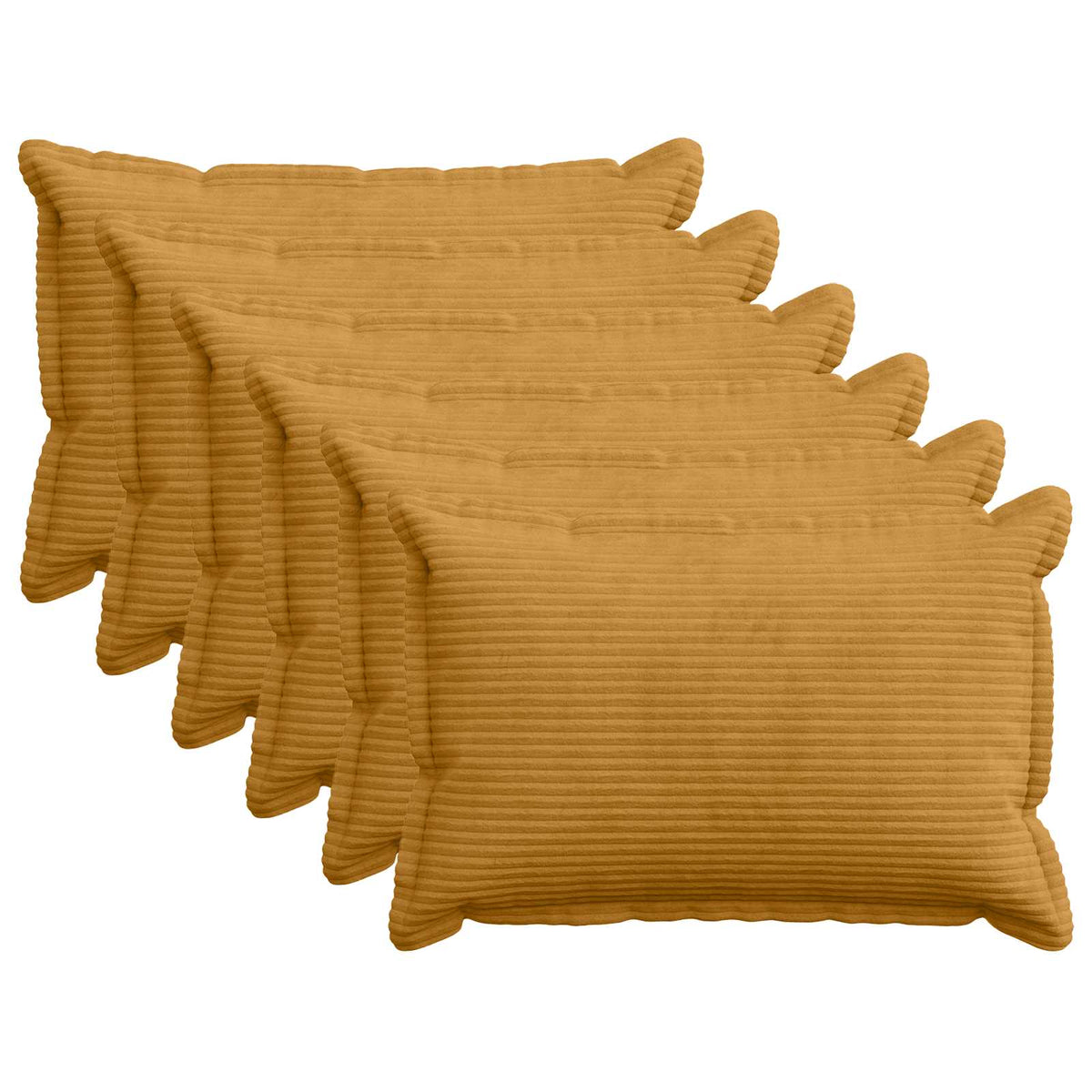 Κάλυμμα Μαξιλαριού 6 τμχ. HOUTEN Κίτρινο 50 x 80 cm κορντουρόι - Pakobazaar