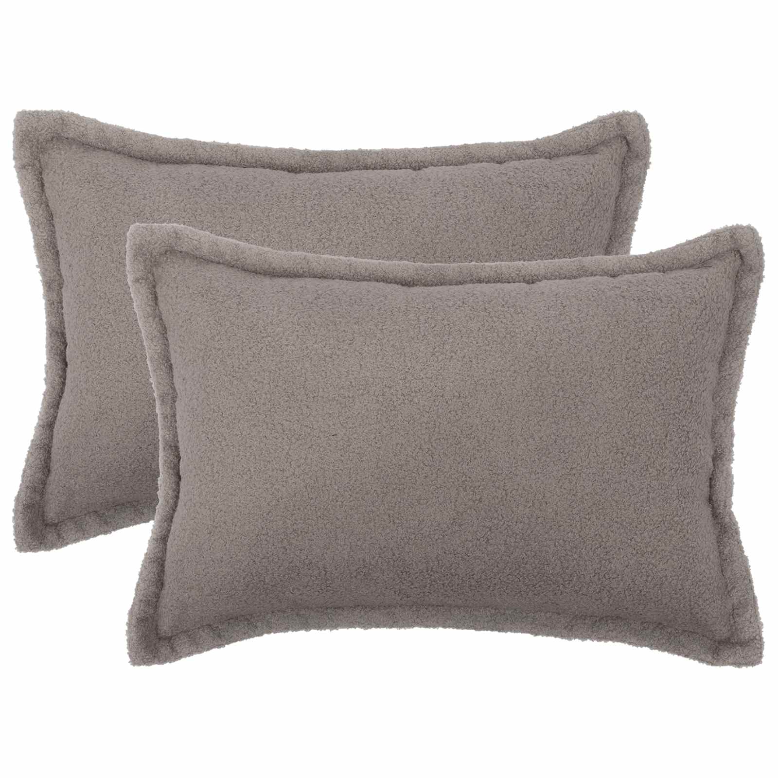 Κάλυμμα Μαξιλαριού 2 pcs HOUTEN Ανοιχτό γκρι 50 x 80 cm Μπουκλέ
