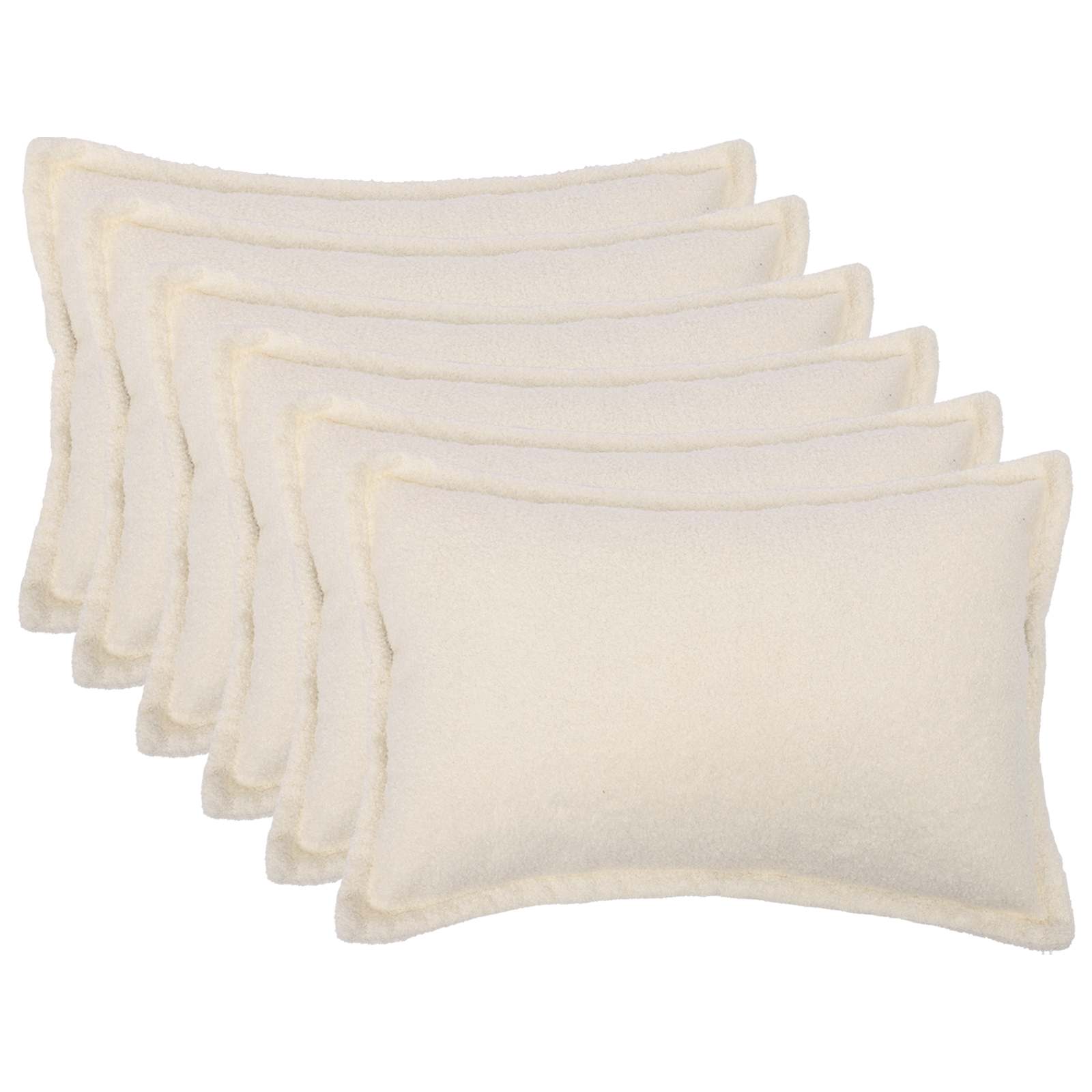 Κάλυμμα Μαξιλαριού 6 pcs HOUTEN Κρεμ 50 x 80 cm Μπουκλέ