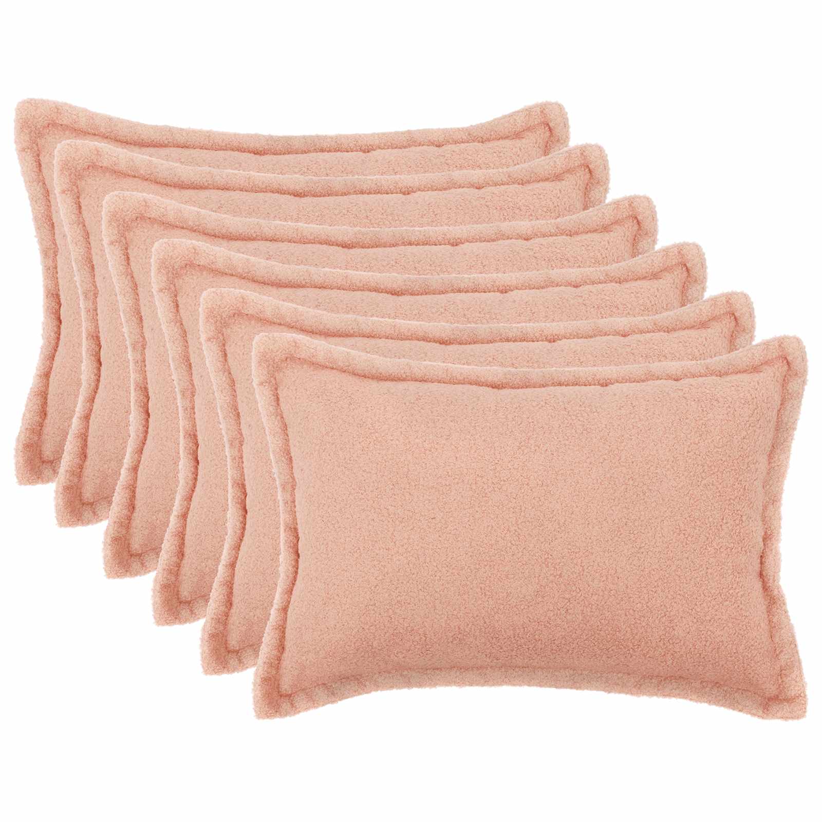Κάλυμμα Μαξιλαριού 6 pcs HOUTEN Ροζ 50 x 80 cm Μπουκλέ - Pakobazaar