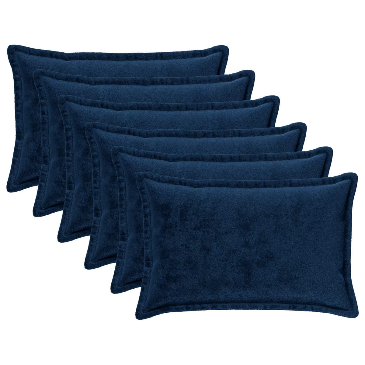 Κάλυμμα Μαξιλαριού 6 pcs HOUTEN Σκούρο μπλε 50 x 80 cm Φανέλα - Pakobazaar