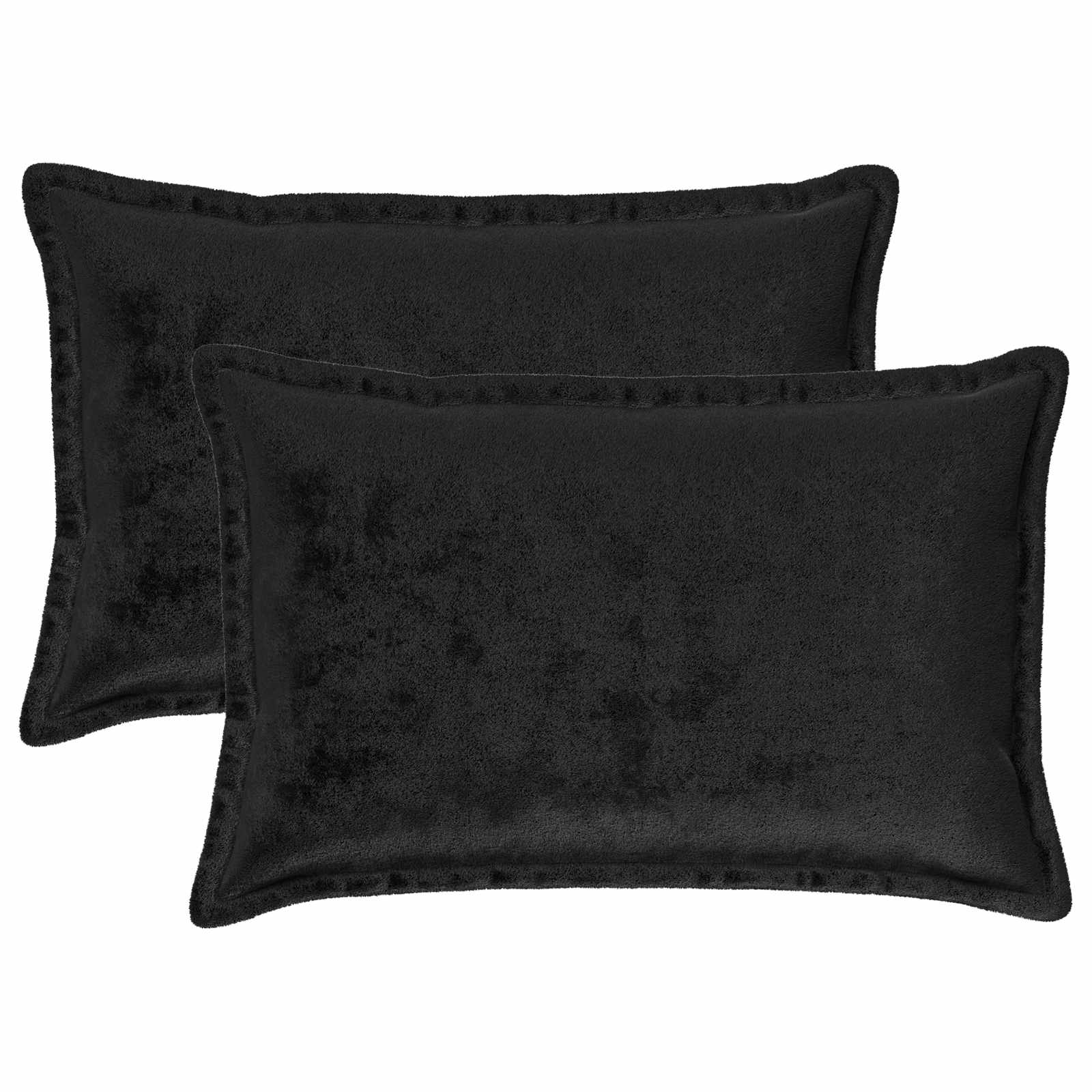 Κάλυμμα Μαξιλαριού 2 pcs HOUTEN Μαύρο 50 x 80 cm Φανέλα