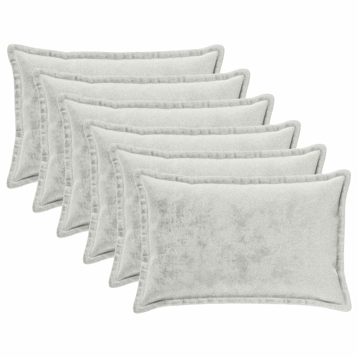 Κάλυμμα Μαξιλαριού 6 pcs HOUTEN Ανοιχτό γκρι 50 x 80 cm Φανέλα - Pakobazaar