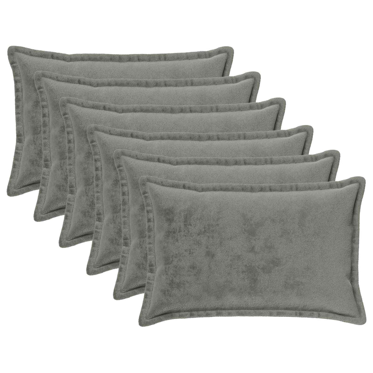 Κάλυμμα Μαξιλαριού 6 pcs HOUTEN Σκούρο Γκρι 50 x 80 cm Φανέλα - Pakobazaar