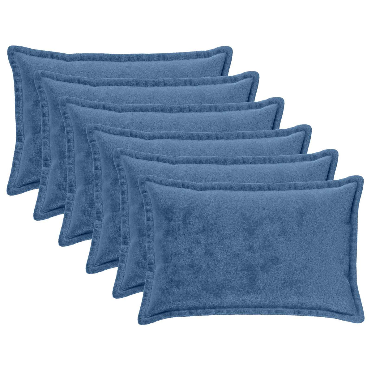 Κάλυμμα Μαξιλαριού 6 pcs HOUTEN Γαλάζιο 50 x 80 cm Φανέλα - Pakobazaar