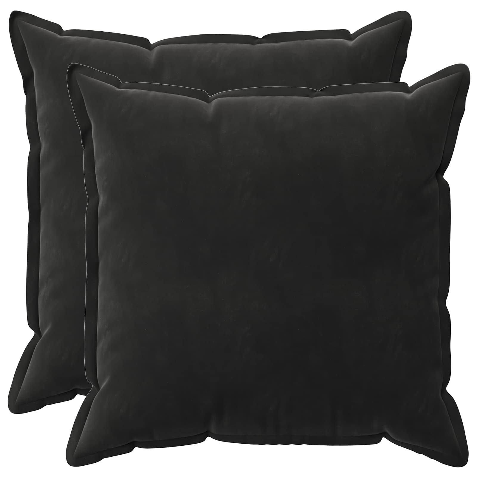 Κάλυμμα Μαξιλαριού 2 pcs HOUTEN Μαύρο 55 x 55 εκ Βελούδο