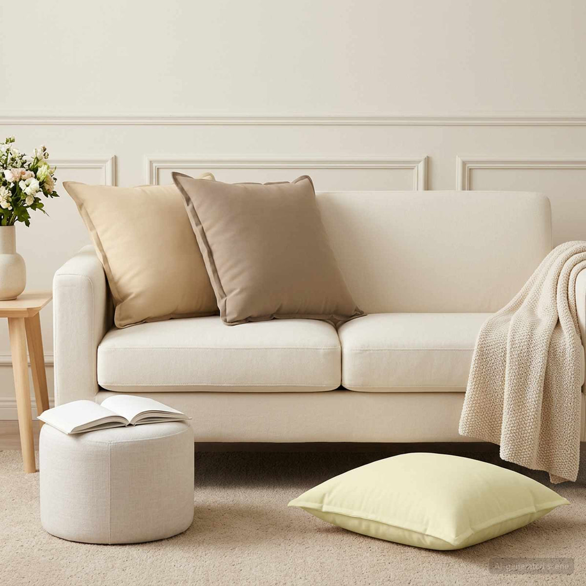Μαξιλάρι 2 τμχ. HOUTEN Κρεμ 55 x 55 εκ Πολυεστέρας - Pakobazaar