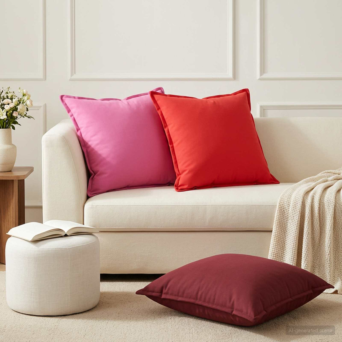 Μαξιλάρι 2 τμχ. HOUTEN Κόκκινο 60 x 60 cm Πολυεστέρας - Pakobazaar