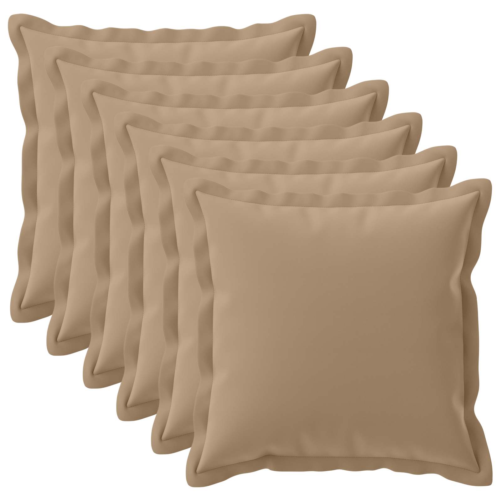Κάλυμμα Μαξιλαριού 6 τμχ. HOUTEN Taupe 55 x 55 εκ Πολυεστέρας - Pakobazaar