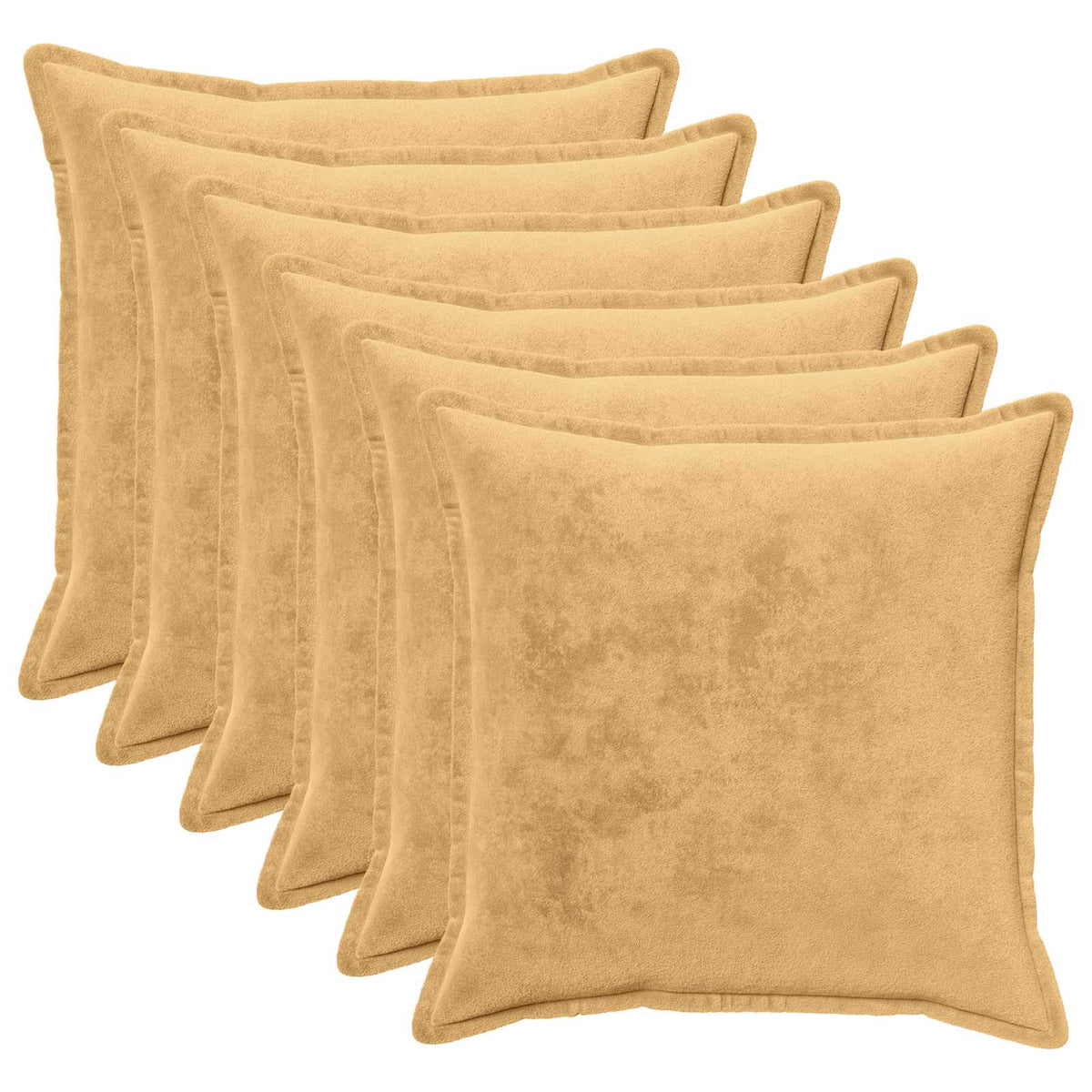 Κάλυμμα Μαξιλαριού 6 pcs HOUTEN Taupe 55 x 55 εκ Φανέλα - Pakobazaar